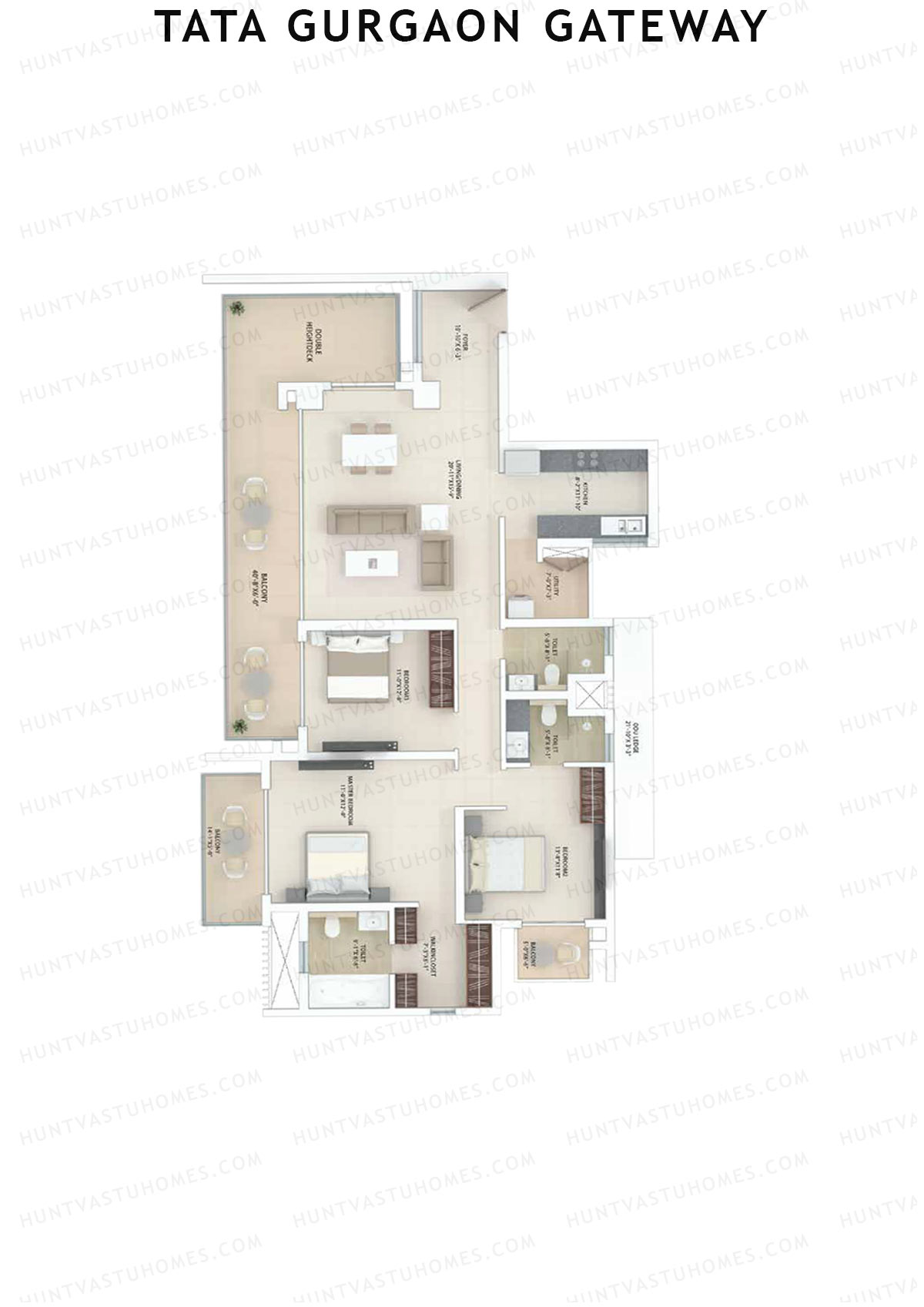 Tata Gurgaon Gateway Tower B Unit 1 Floor Plan