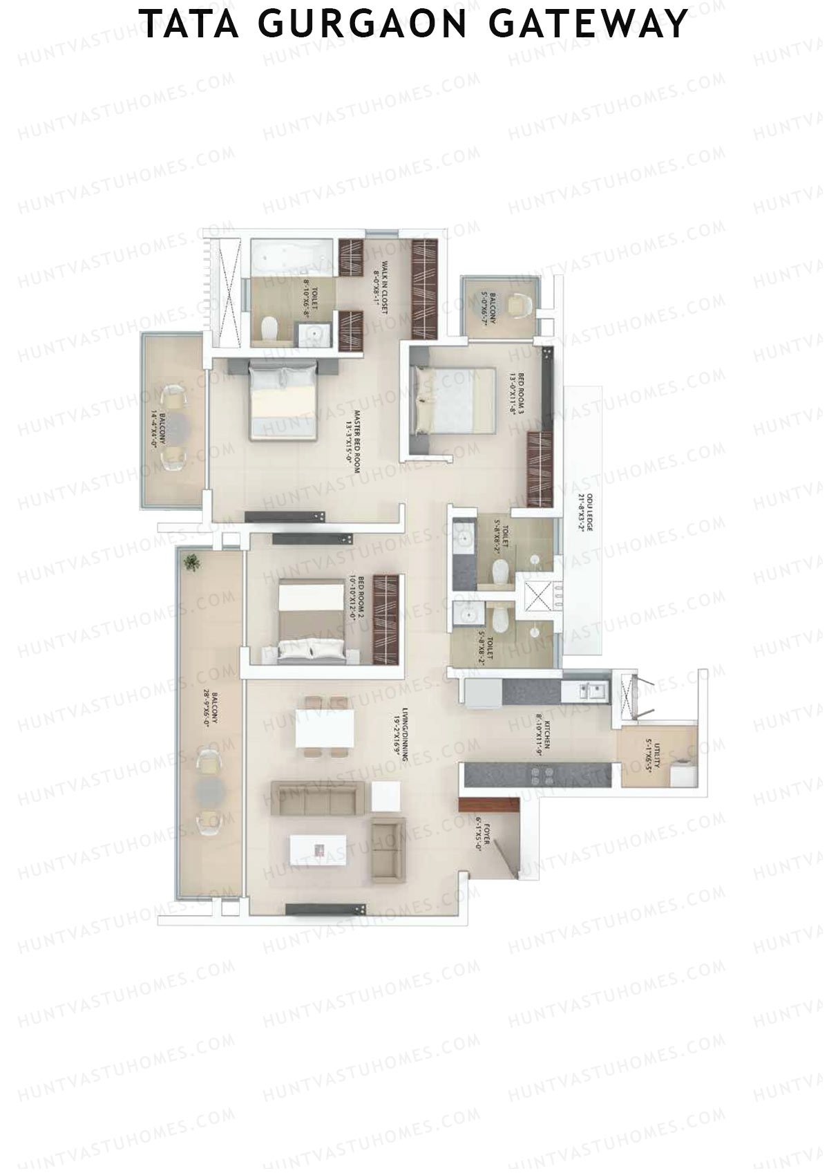Tata Gurgaon Gateway Tower B Unit 2 Floor Plan