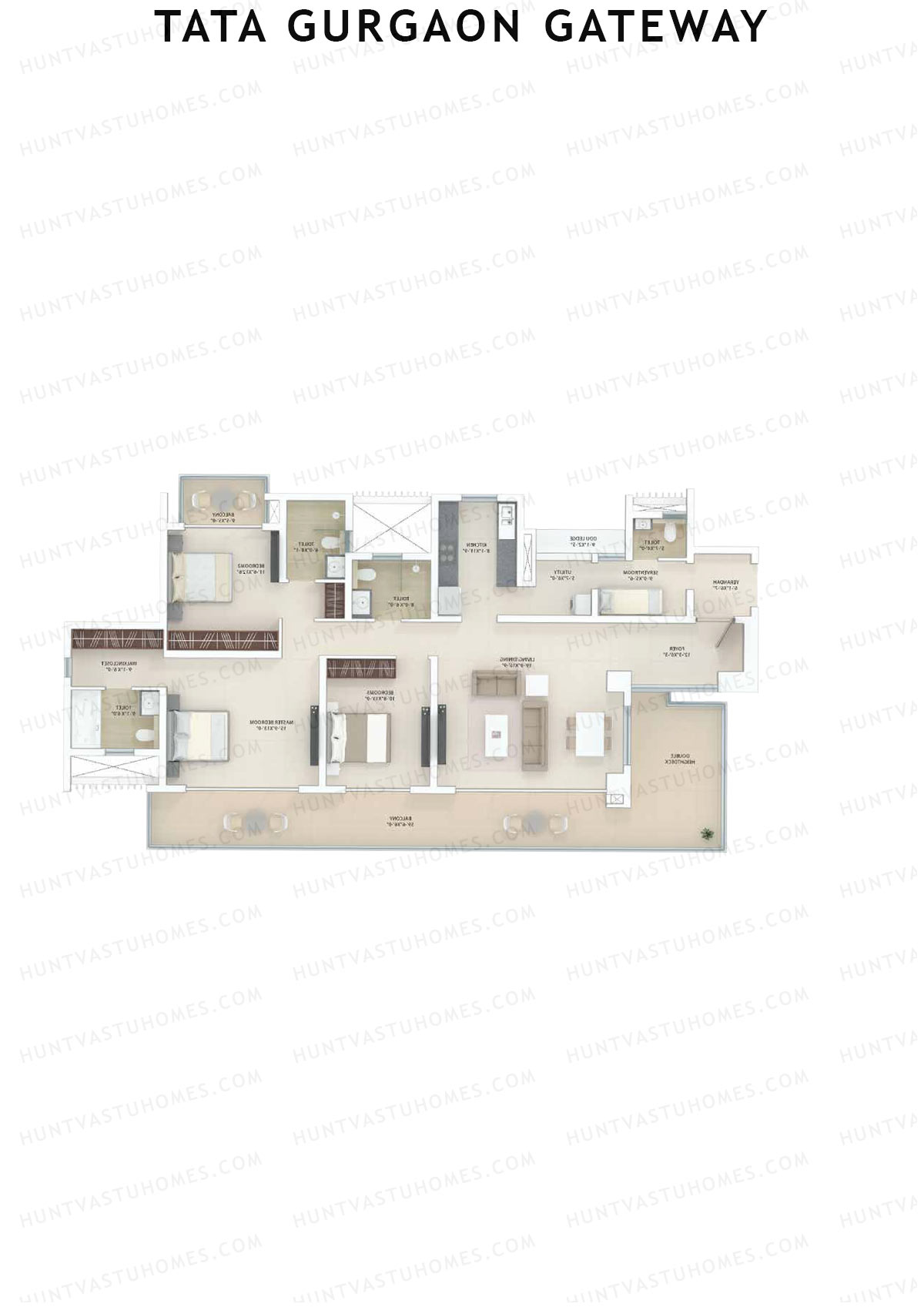 Tata Gurgaon Gateway Tower D Unit 1 Floor Plan