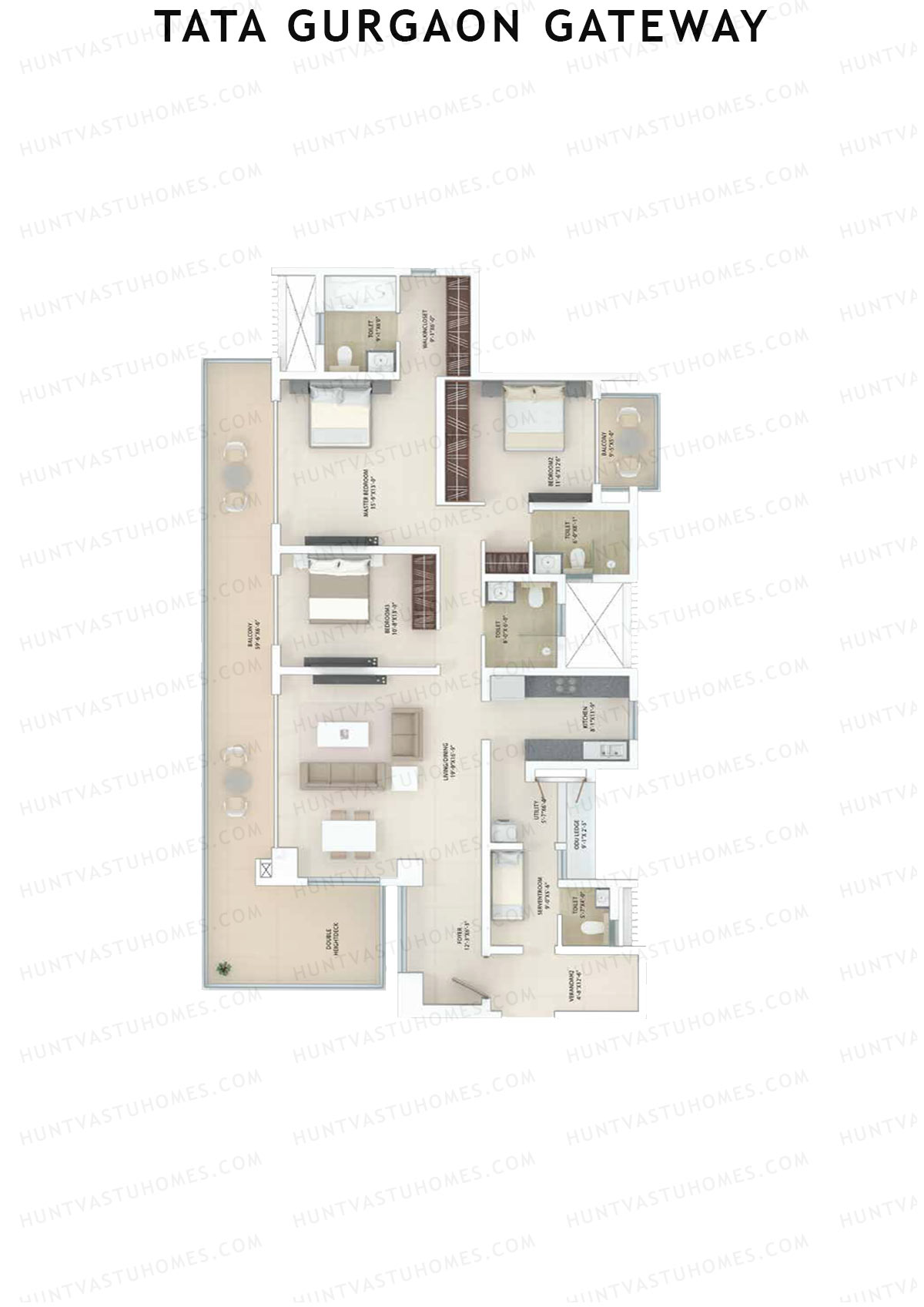 Tata Gurgaon Gateway Tower D Unit 2 Floor Plan