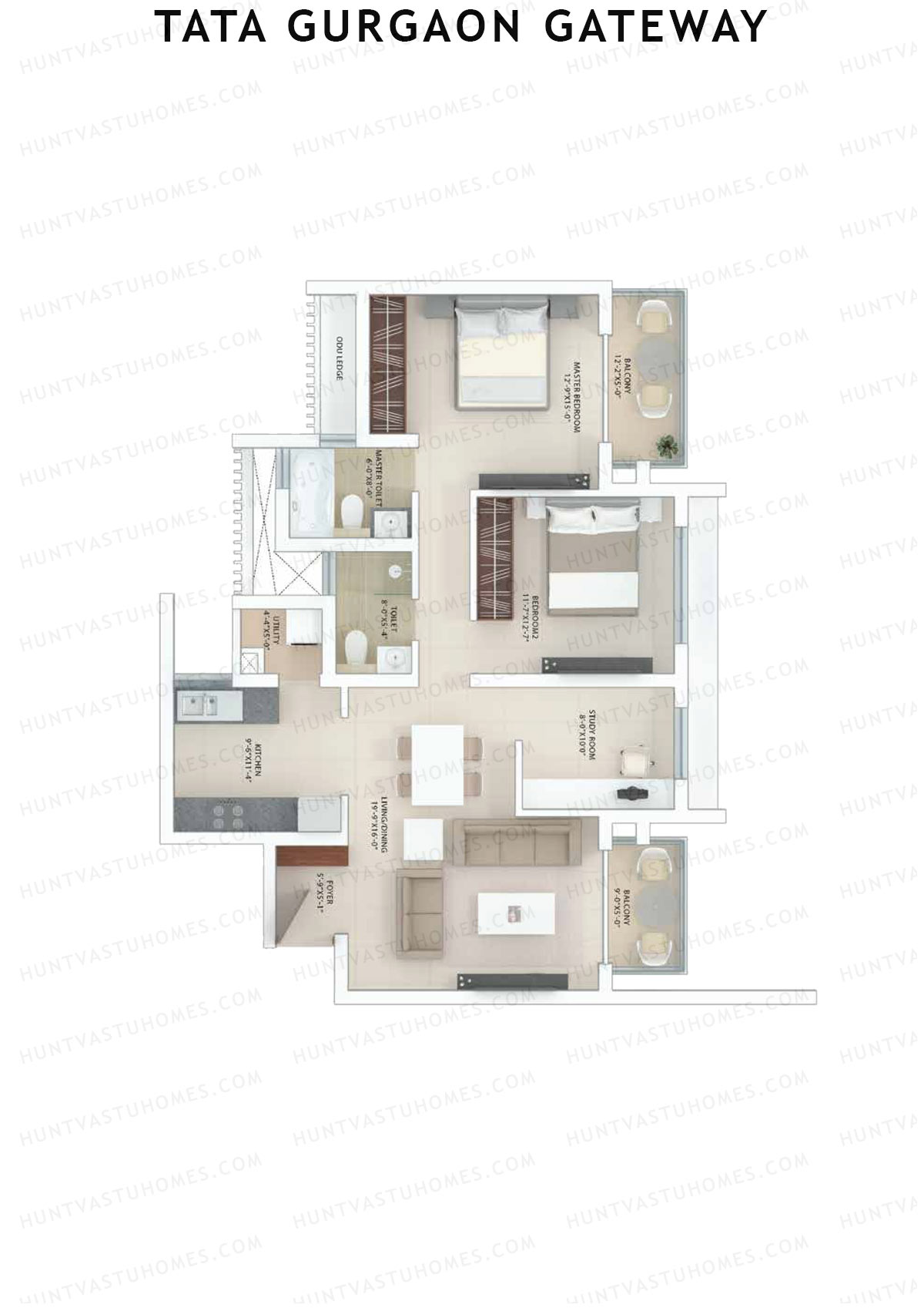 Tata Gurgaon Gateway Tower E Unit 1 Floor Plan