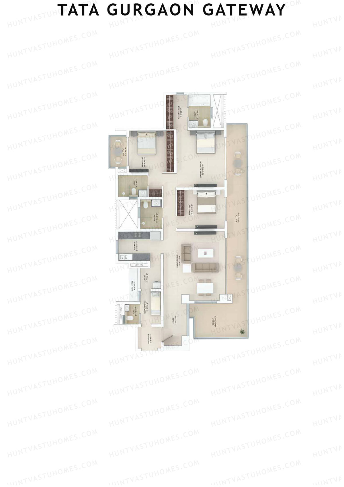 Tata Gurgaon Gateway Tower F Unit 1 Floor Plan