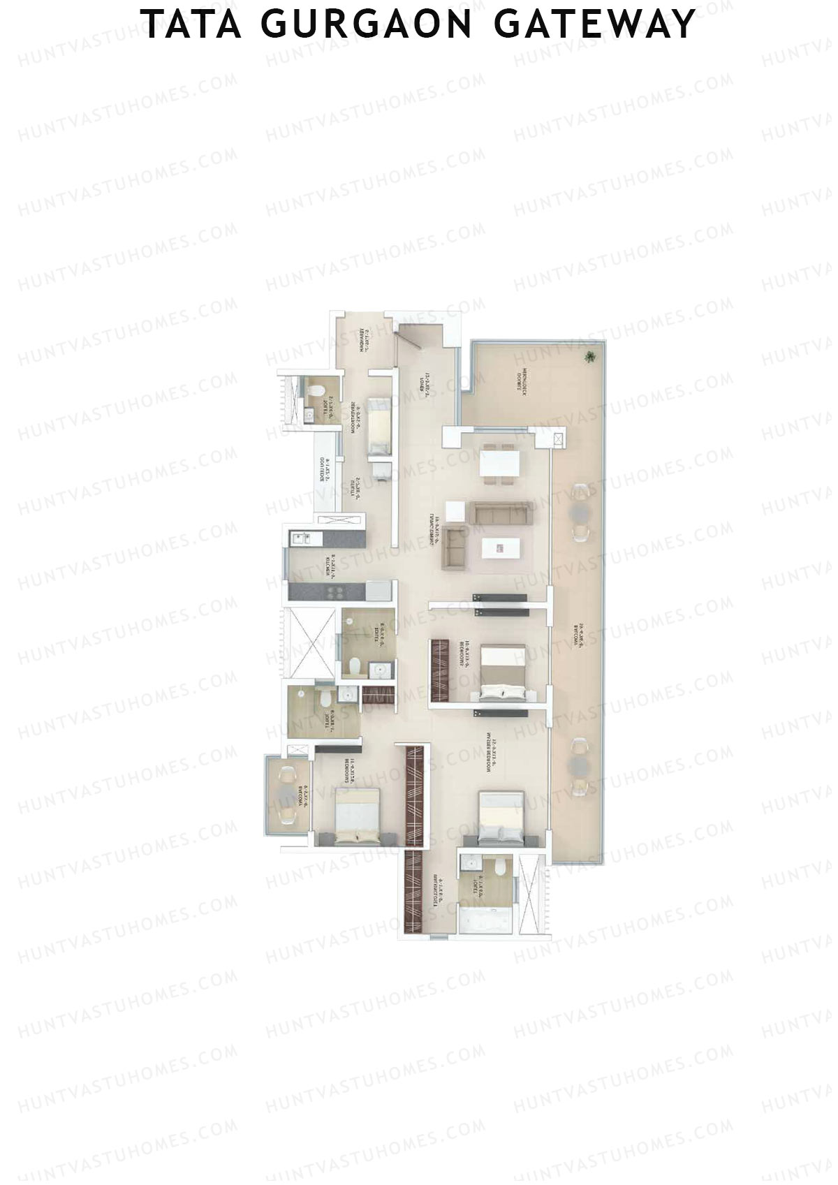 Tata Gurgaon Gateway Tower F Unit 2 Floor Plan