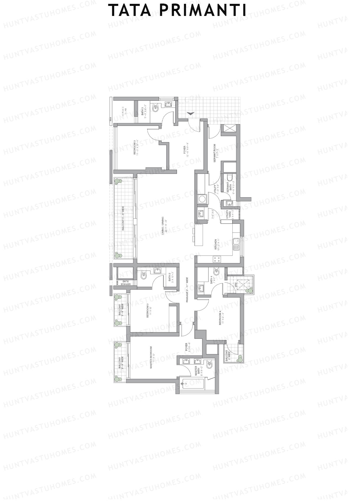 Tata Primanti Tower 2 Unit 3 Floor Plan