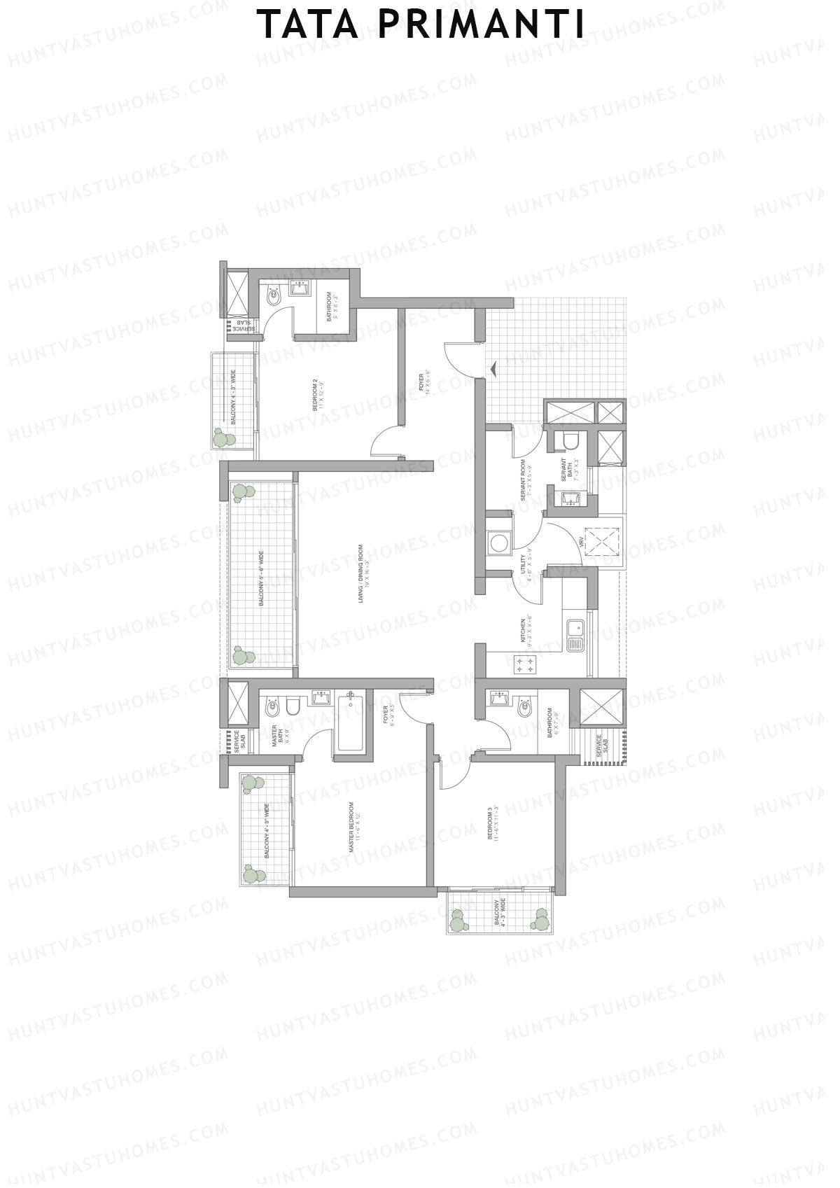 Tata Primanti Tower 3 Unit 4 Floor Plan