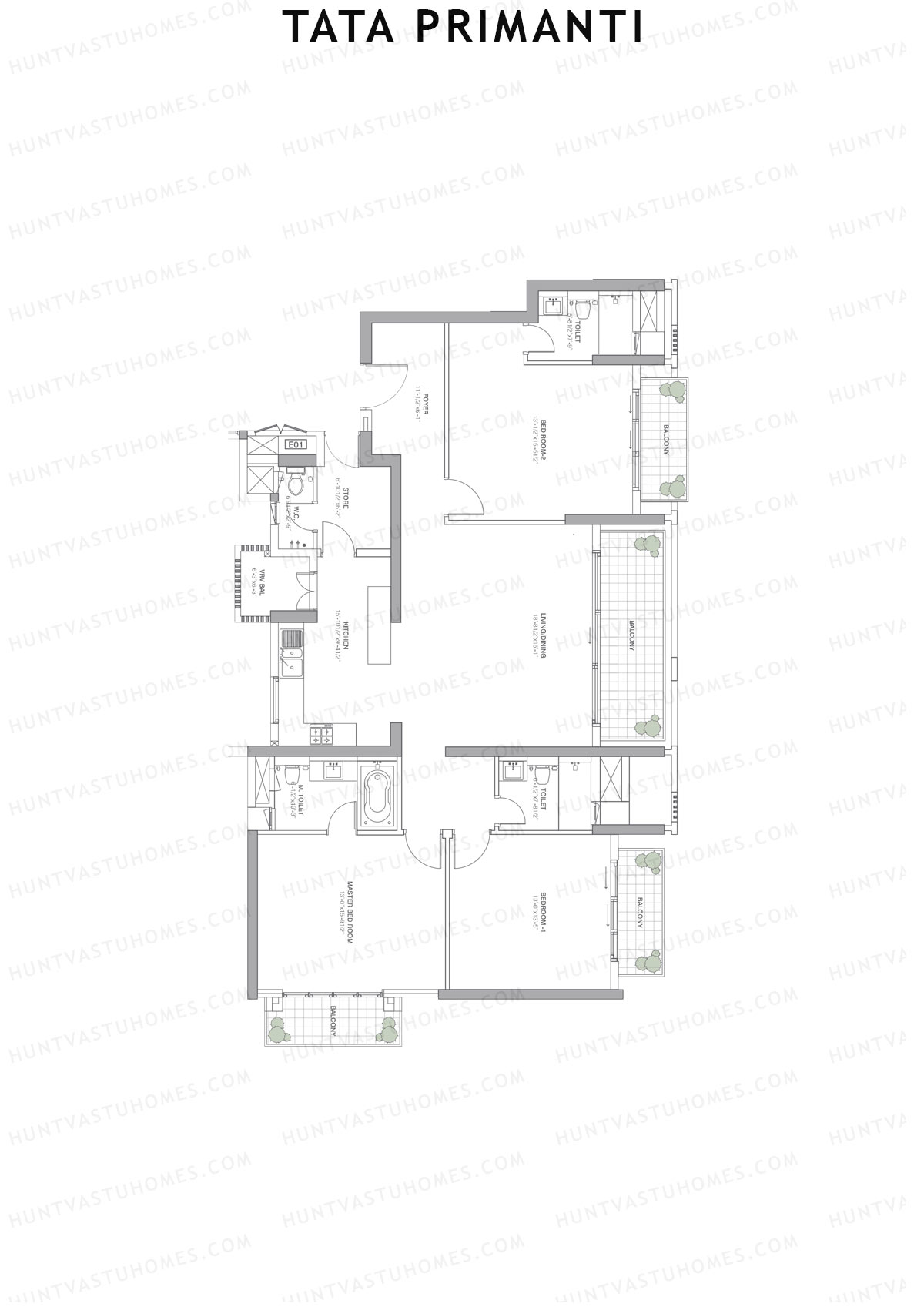 Tata Primanti Tower 6 Unit 1 Floor Plan