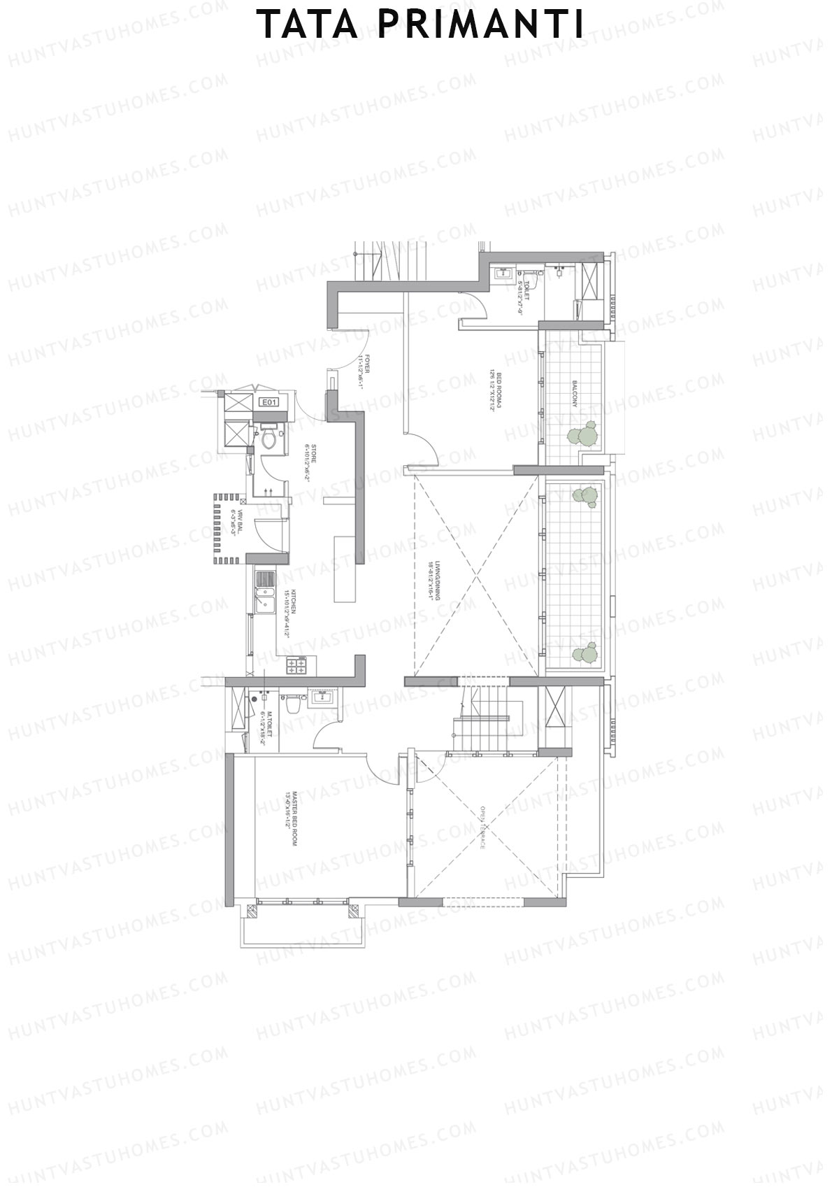 Tata Primanti Tower 6 Unit 1 (Duplex) Floor Plan