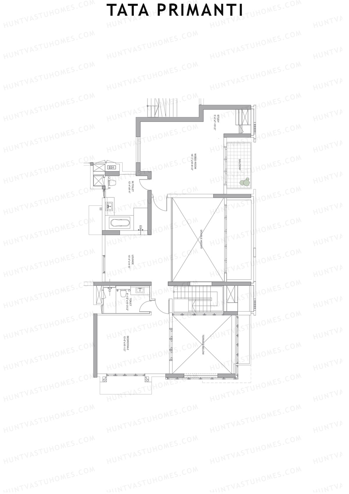 Tata Primanti Tower 6 Unit 1 (Duplex) Floor Plan
