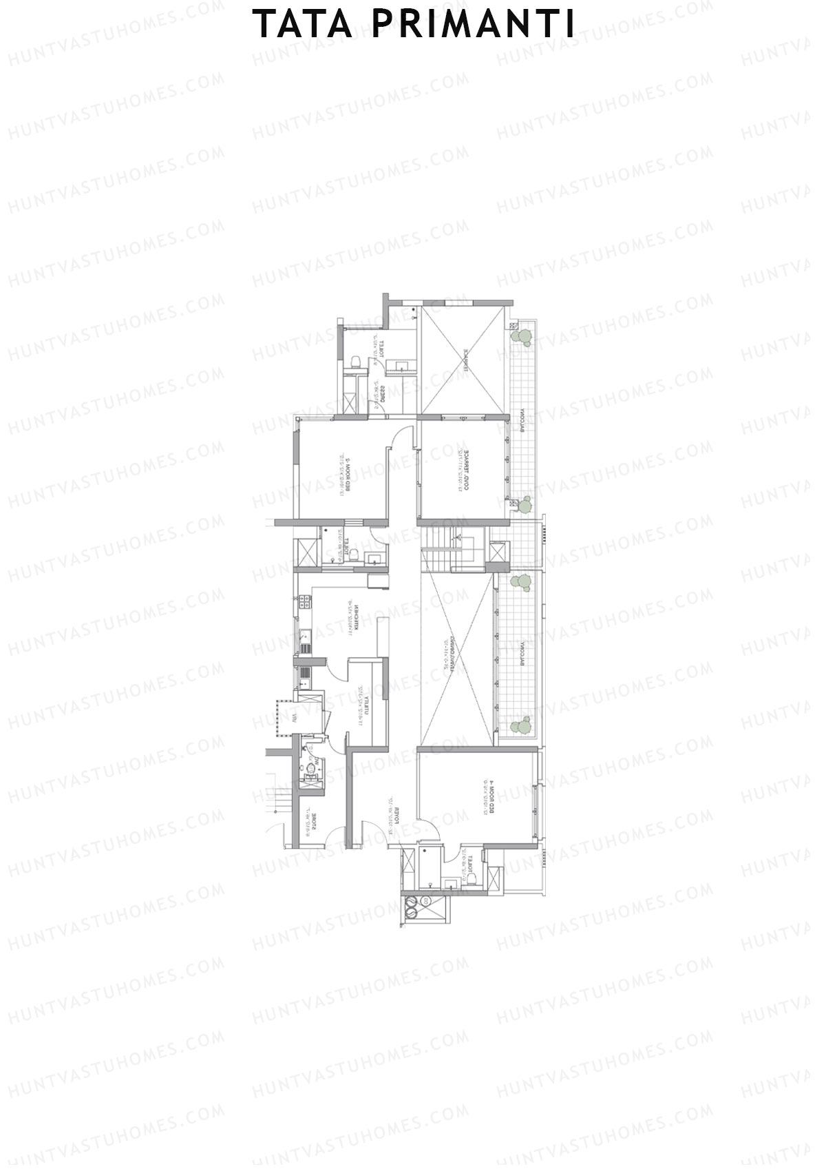 Tata Primanti Tower 7 Unit 2 (Duplex) Floor Plan