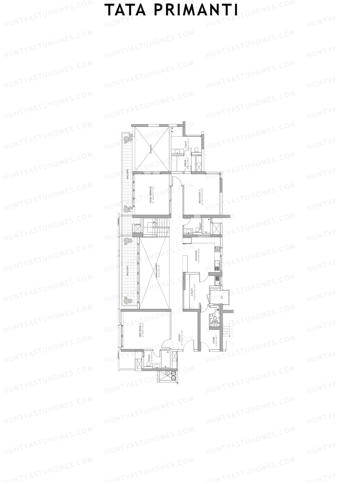 Tata Primanti Tower 7 Unit 3 (Duplex) Floor Plan