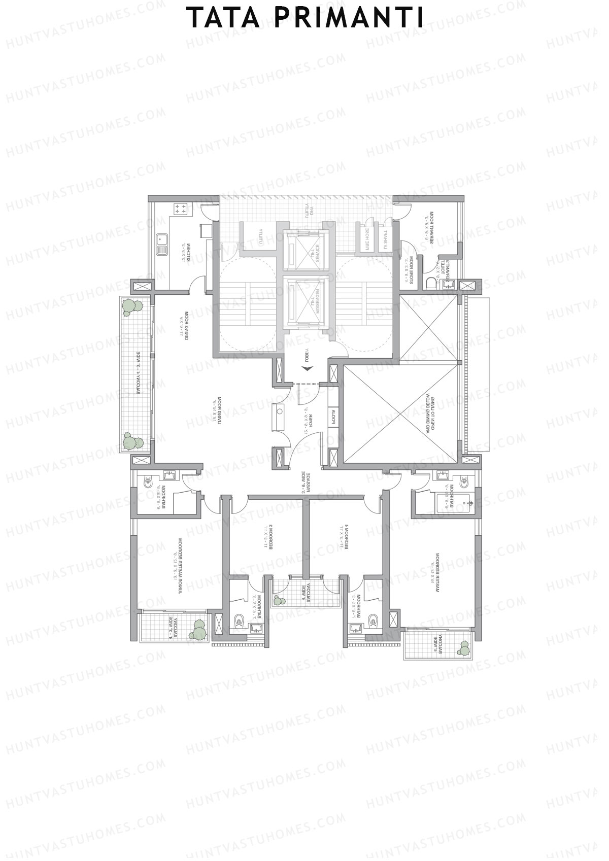 Tata Primanti Tower EA3 Unit 3 (Type 1) Floor Plan