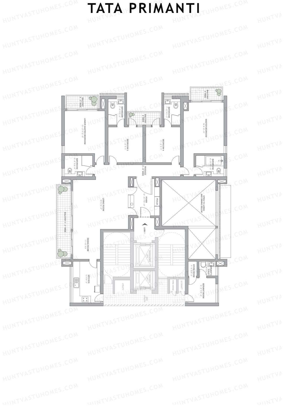 Tata Primanti Tower EA4 Unit 4 (Type 1) Floor Plan