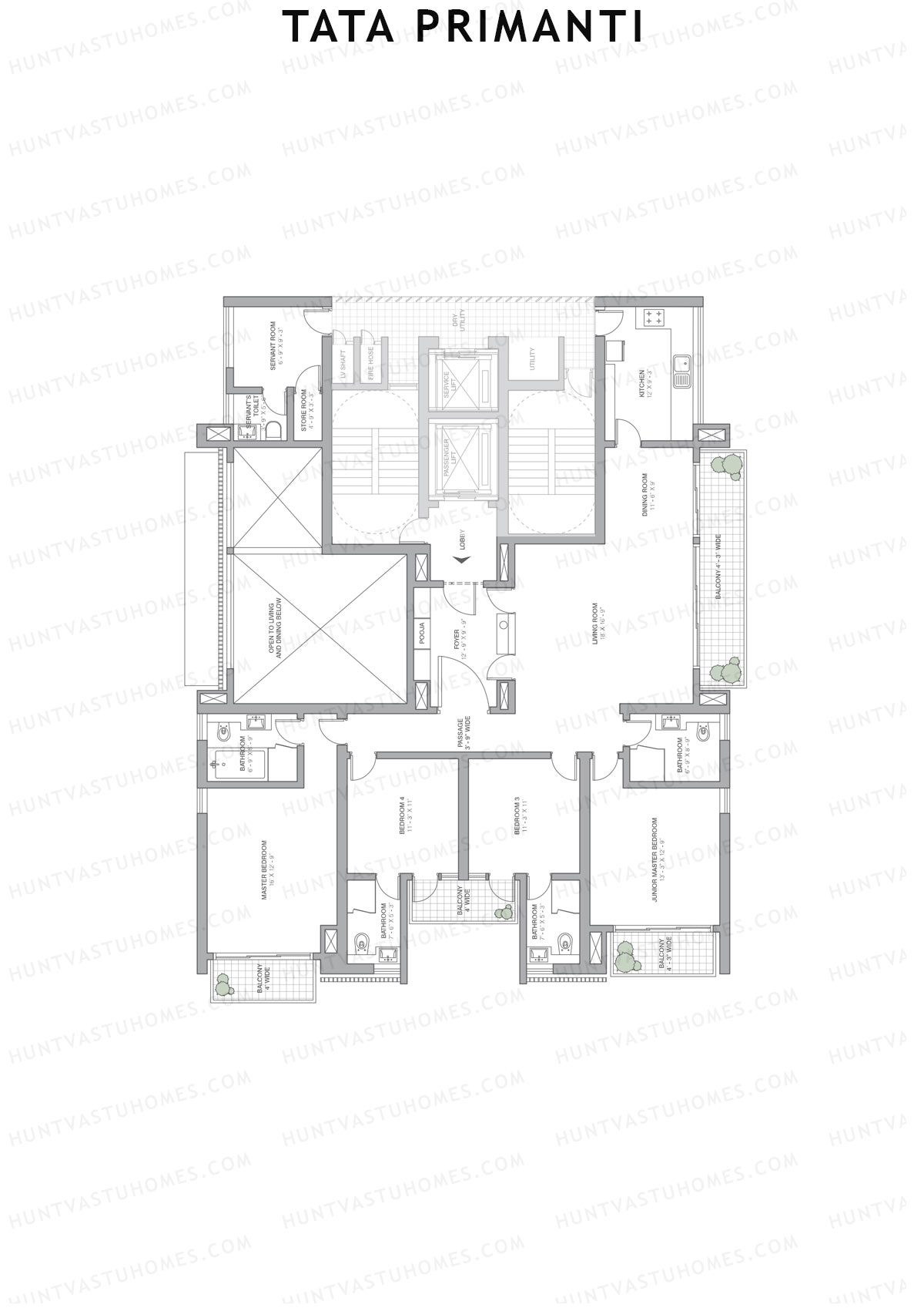 Tata Primanti Tower EA6 Unit 6 (Type 1) Floor Plan