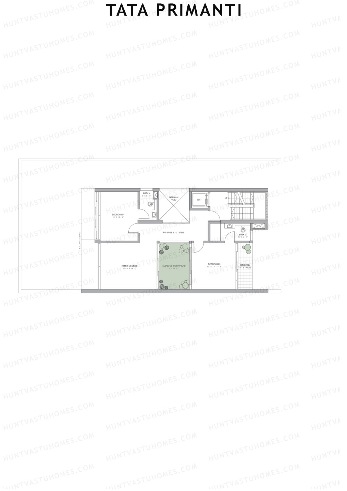 Tata Primanti Villa B 1-6 Unit 1 (Villa) Floor Plan
