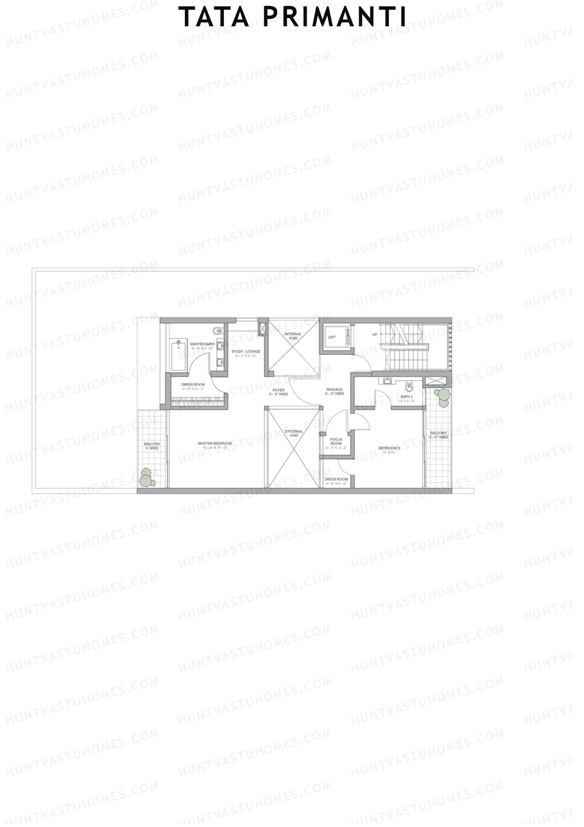 Tata Primanti Villa B 1-6 Unit 1 (Villa) Floor Plan