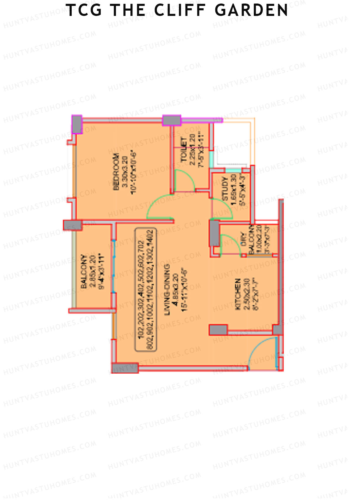 TCG The Cliff Garden Bluebell Unit 2 Floor Plan