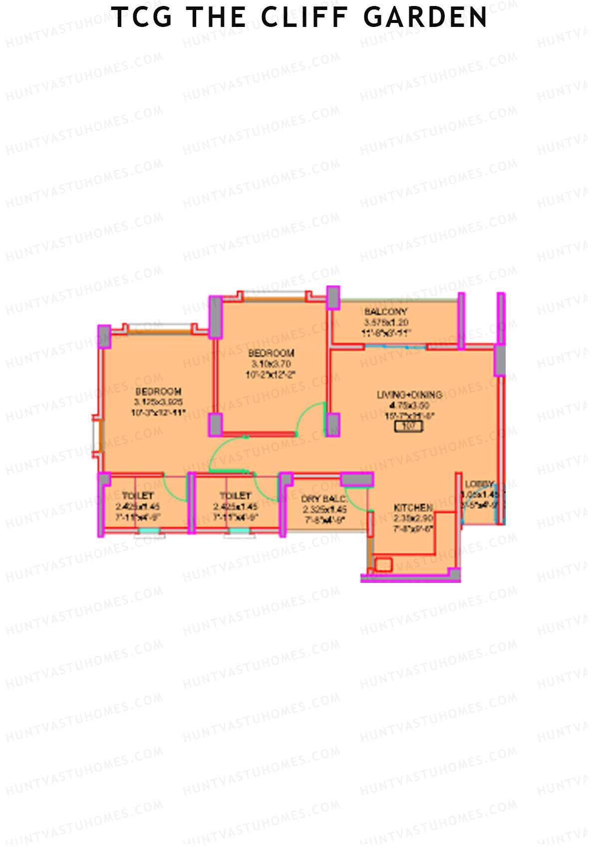 TCG The Cliff Garden Carnation Unit 7 Floor Plan