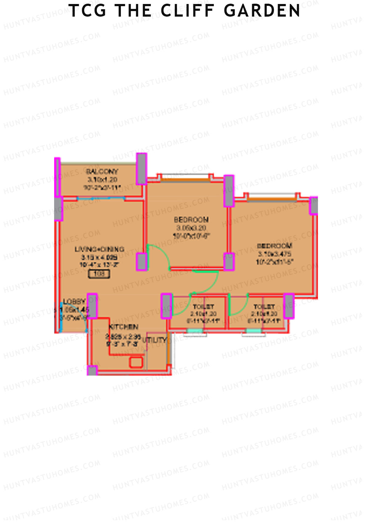 TCG The Cliff Garden Carnation Unit 8 Floor Plan