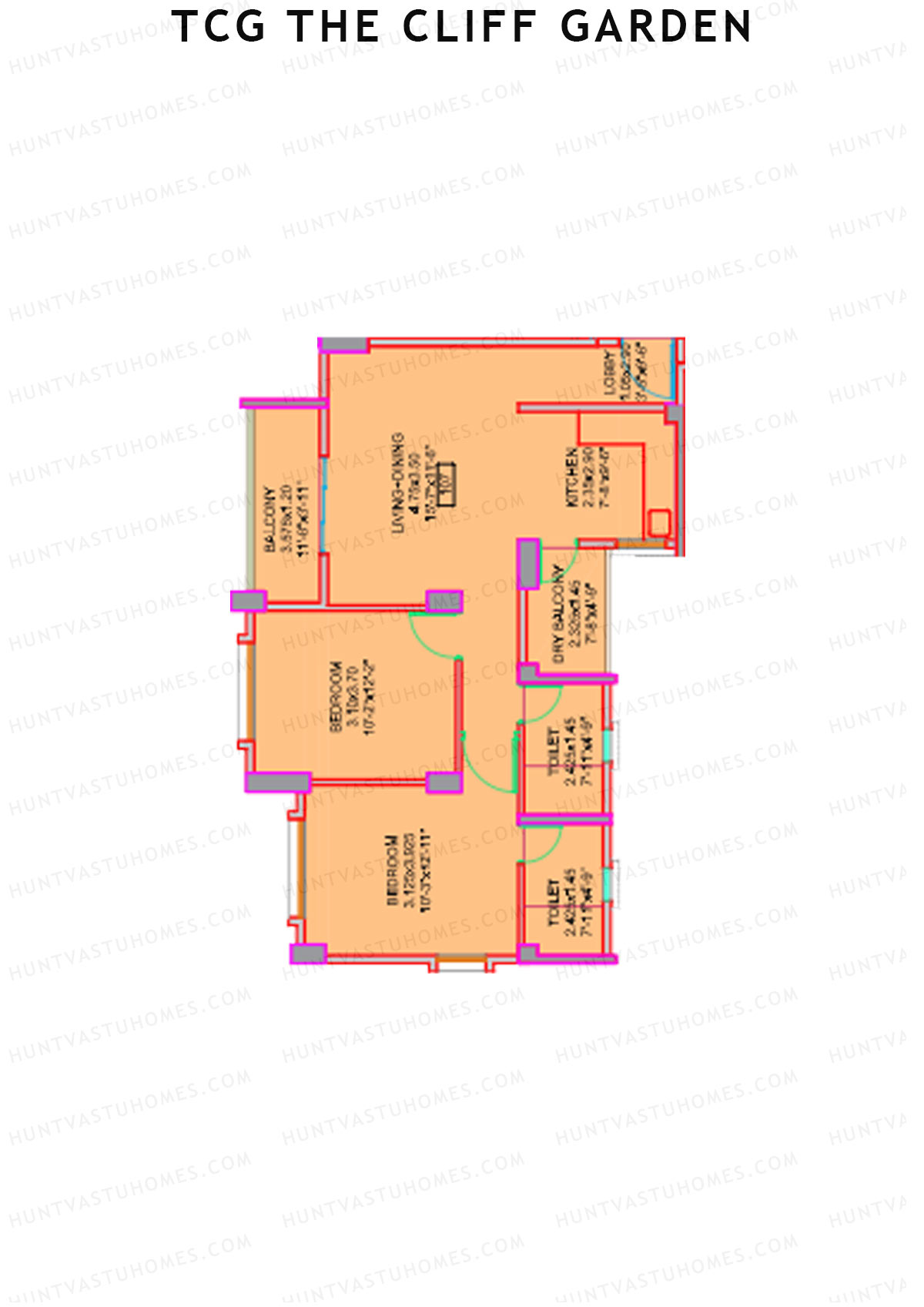 TCG The Cliff Garden Tower Fern Unit 3 Floor Plan