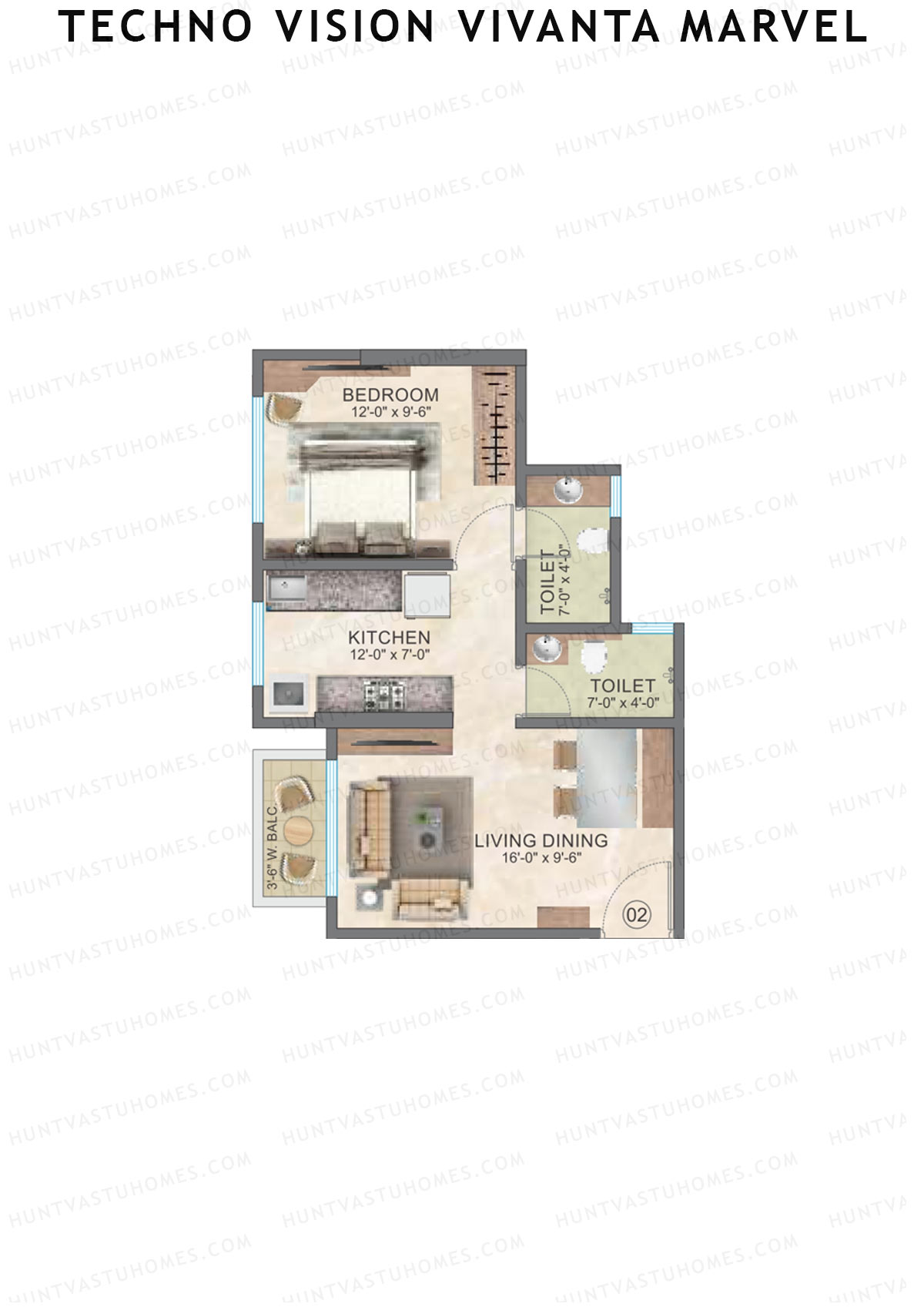 Techno Vision Vivanta Marvel Block A Unit 2 Floor Plan