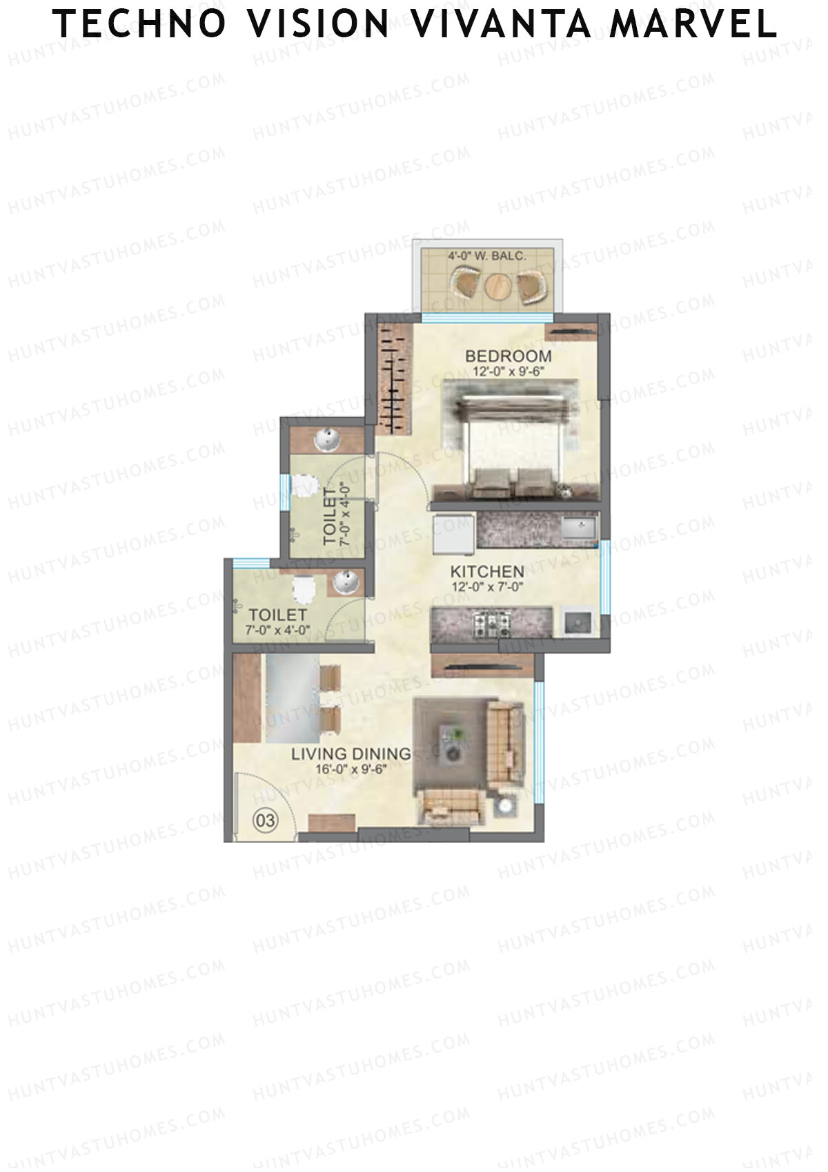 Techno Vision Vivanta Marvel Block A Unit 3 Floor Plan