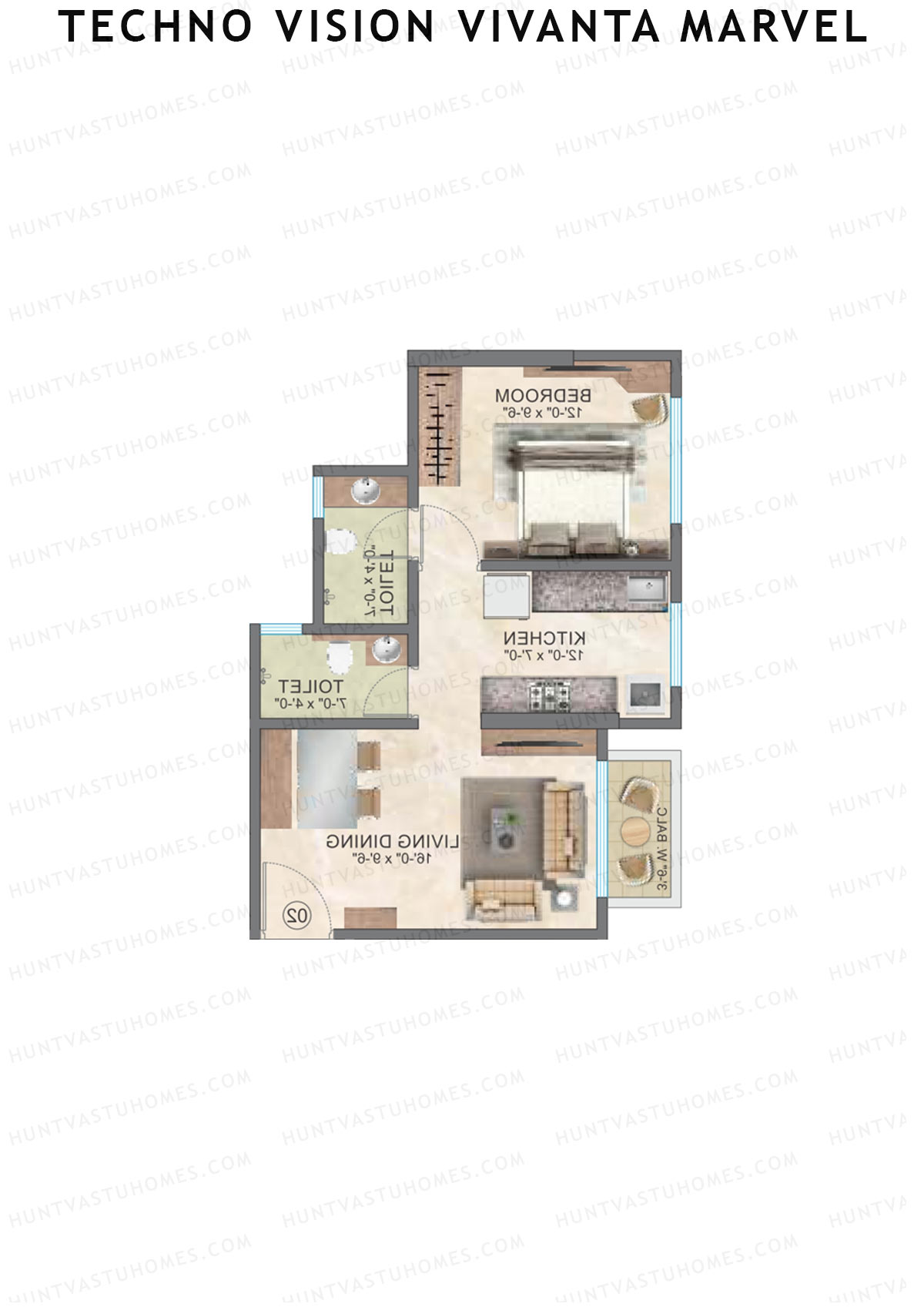 Techno Vision Vivanta Marvel Block A Unit 7 Floor Plan