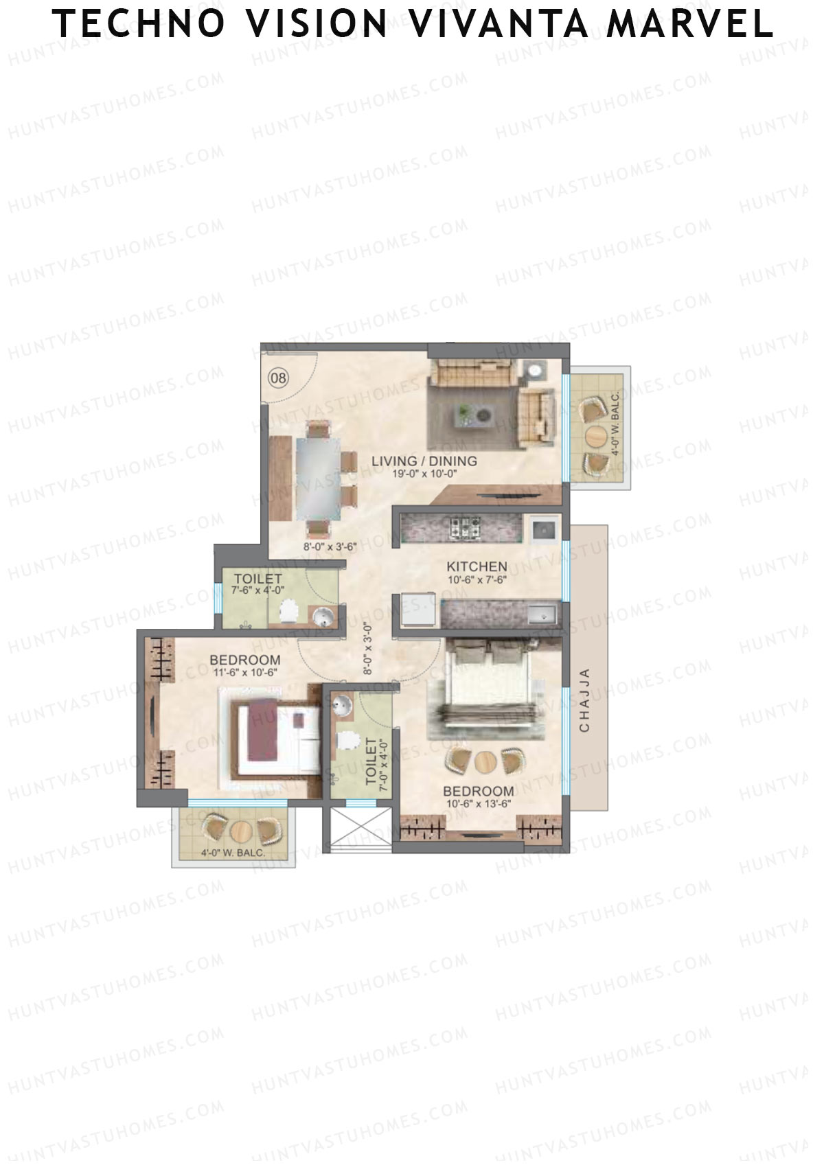 Techno Vision Vivanta Marvel Block A Unit 8 Floor Plan