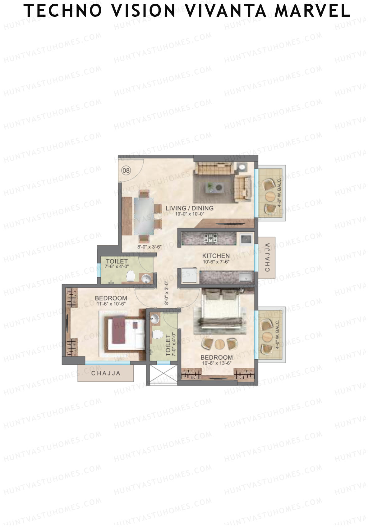 Techno Vision Vivanta Marvel Block A Unit 8 Floor Plan