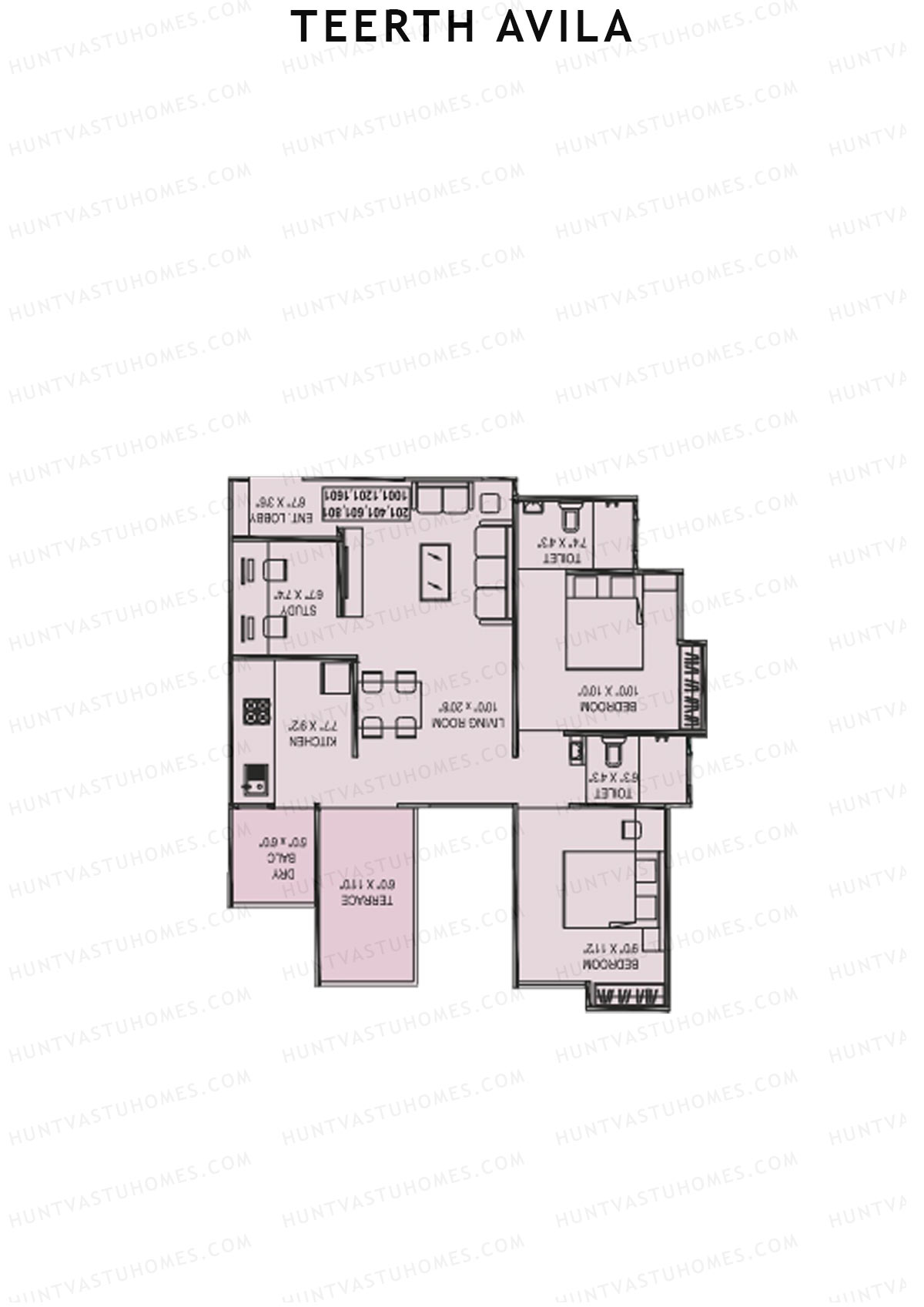 Teerth Avila Tower A Unit 1 Floor Plan