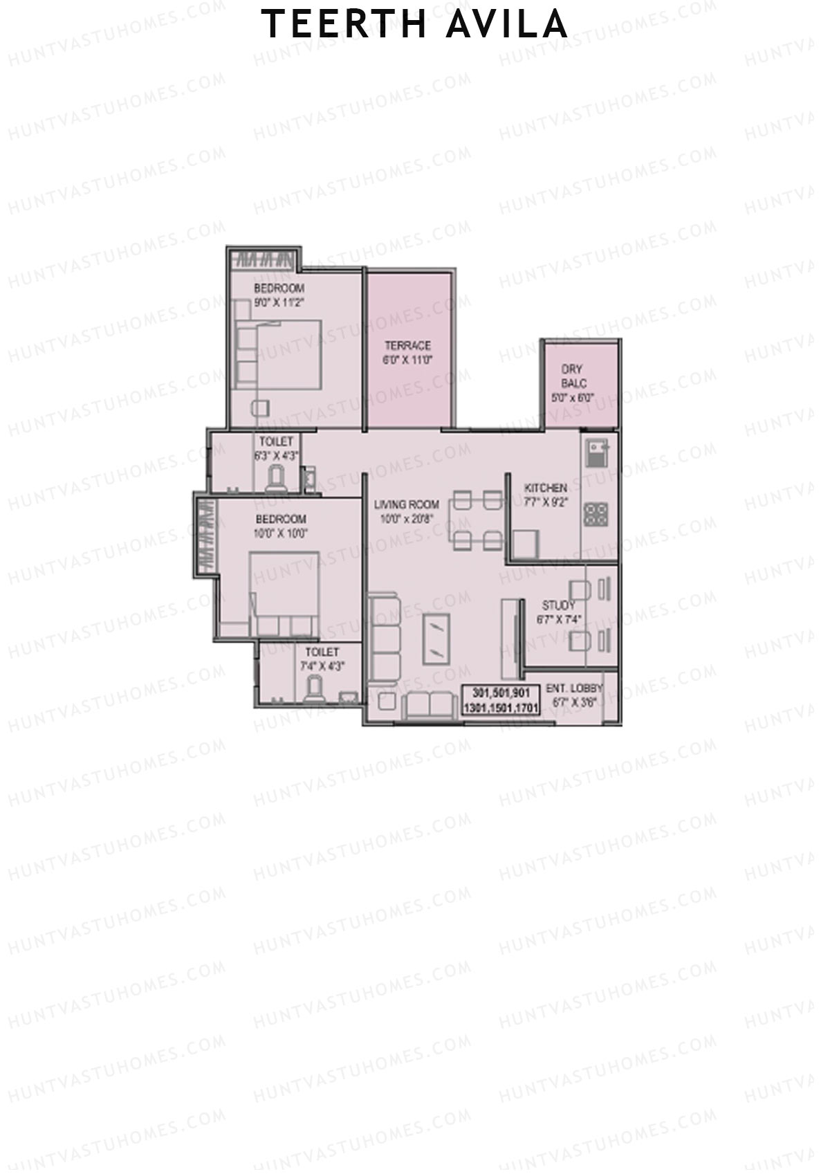 Teerth Avila Tower A Unit 5 Floor Plan