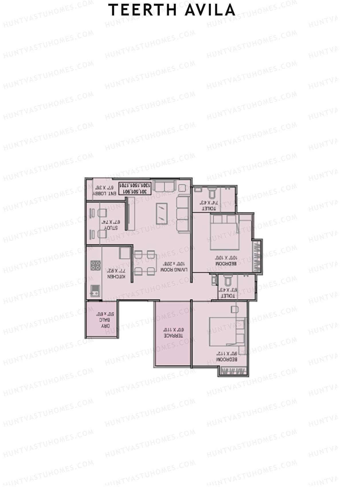 Teerth Avila Tower B Unit 1 Floor Plan