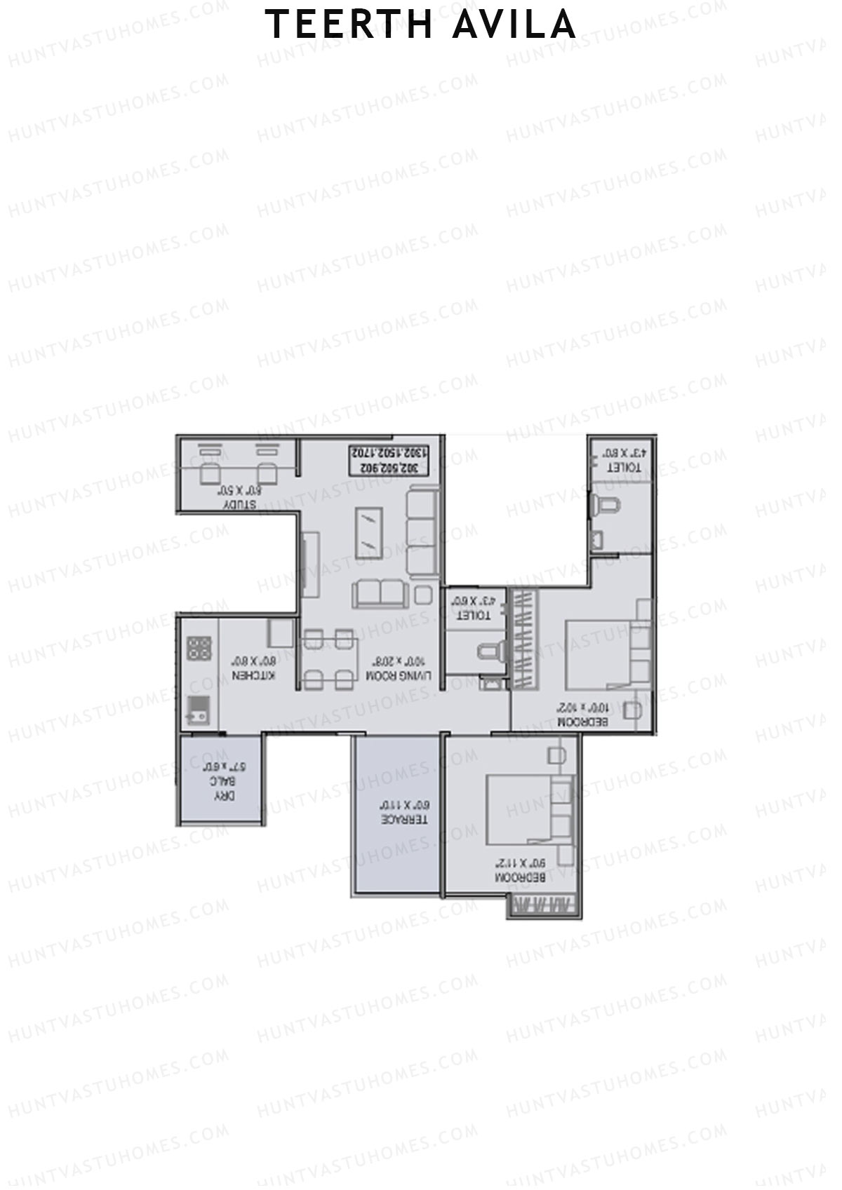 Teerth Avila Tower B Unit 2 Floor Plan