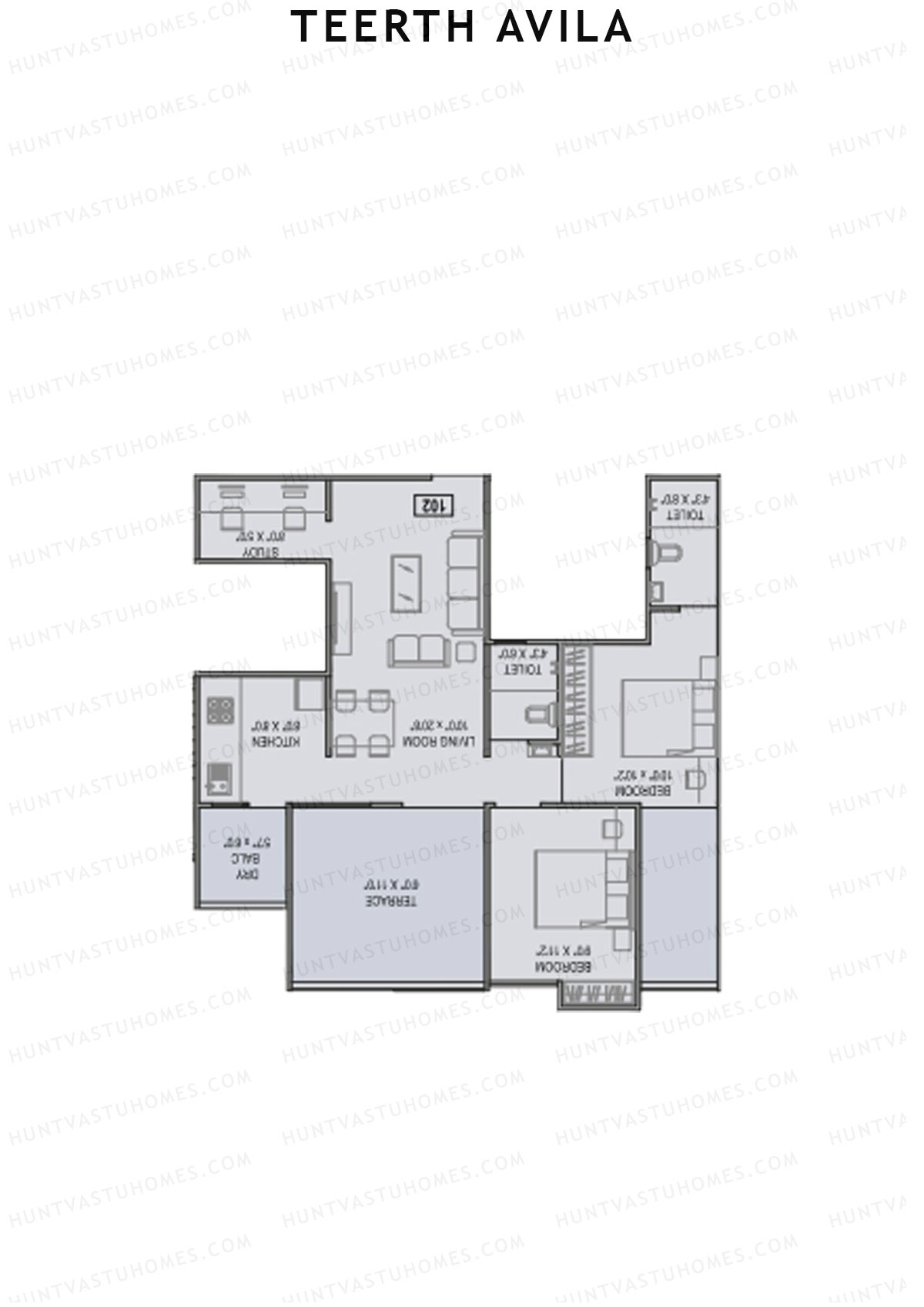Teerth Avila Tower B Unit 2 Floor Plan