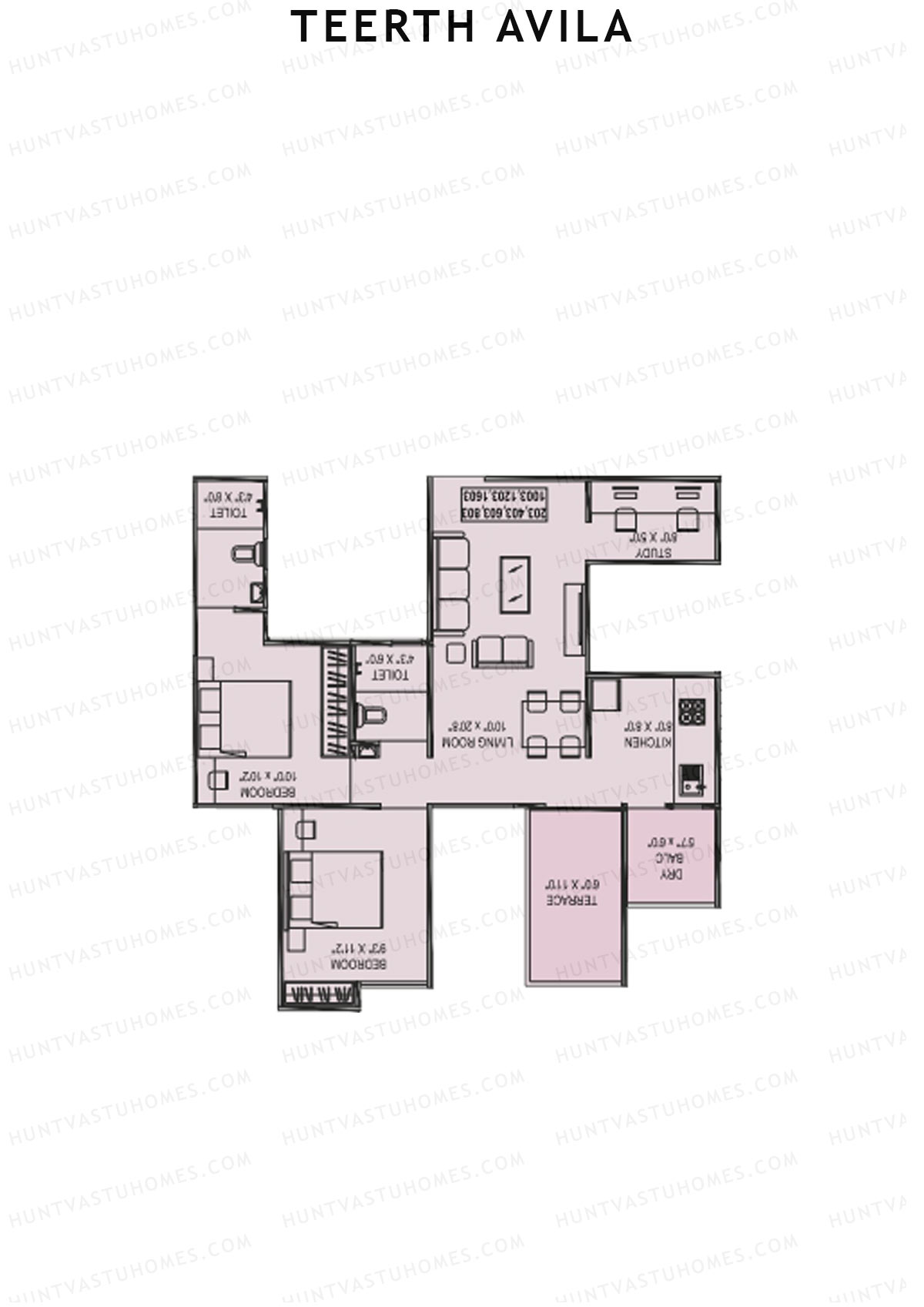 Teerth Avila Tower B Unit 3 Floor Plan
