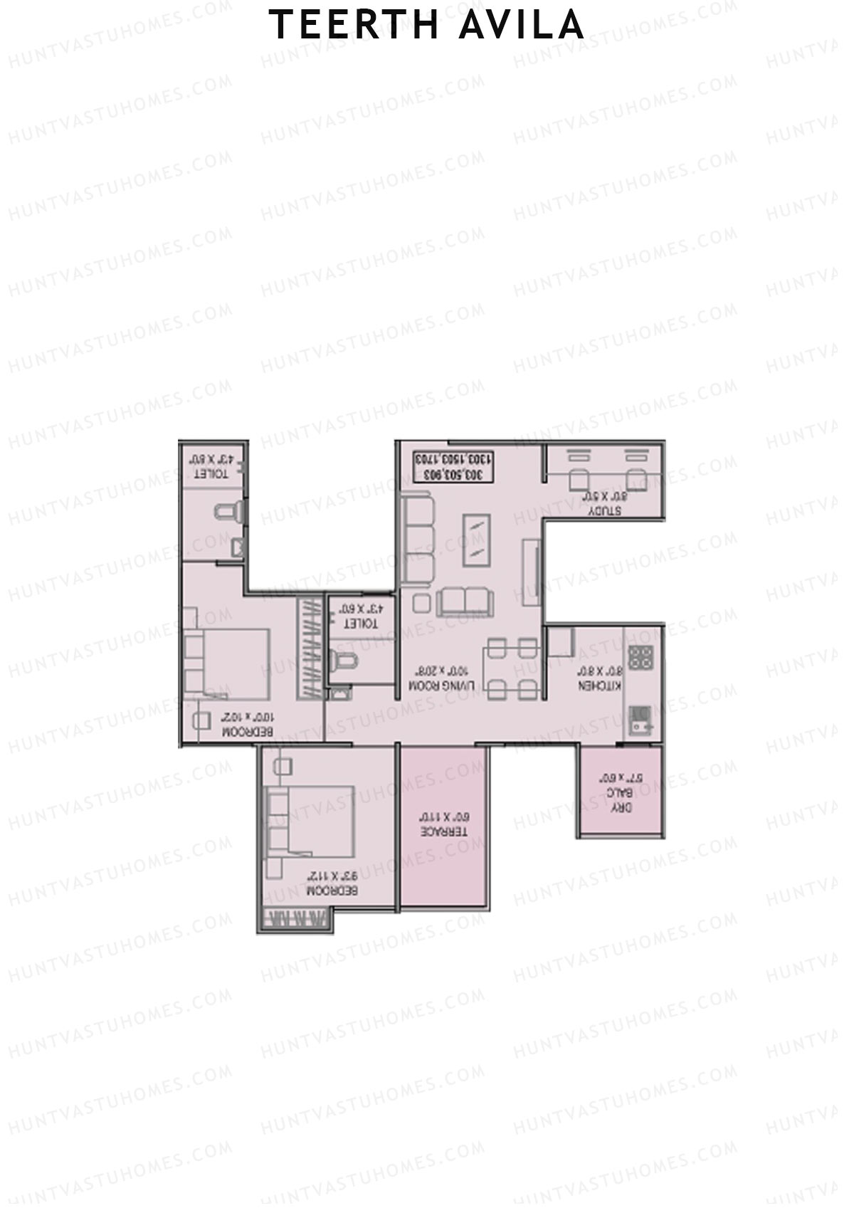 Teerth Avila Tower B Unit 3 Floor Plan