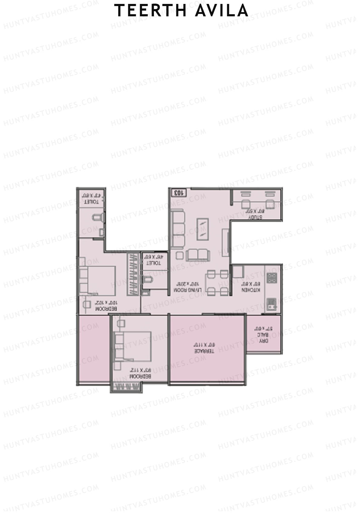 Teerth Avila Tower B Unit 3 Floor Plan