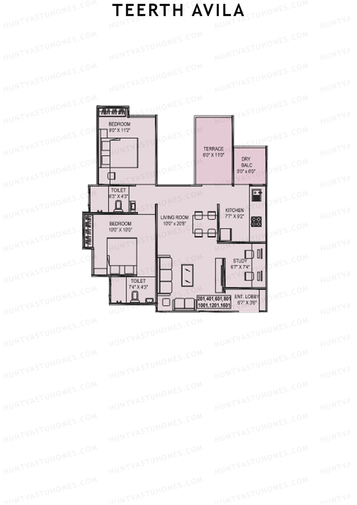 Teerth Avila Tower B Unit 5 Floor Plan