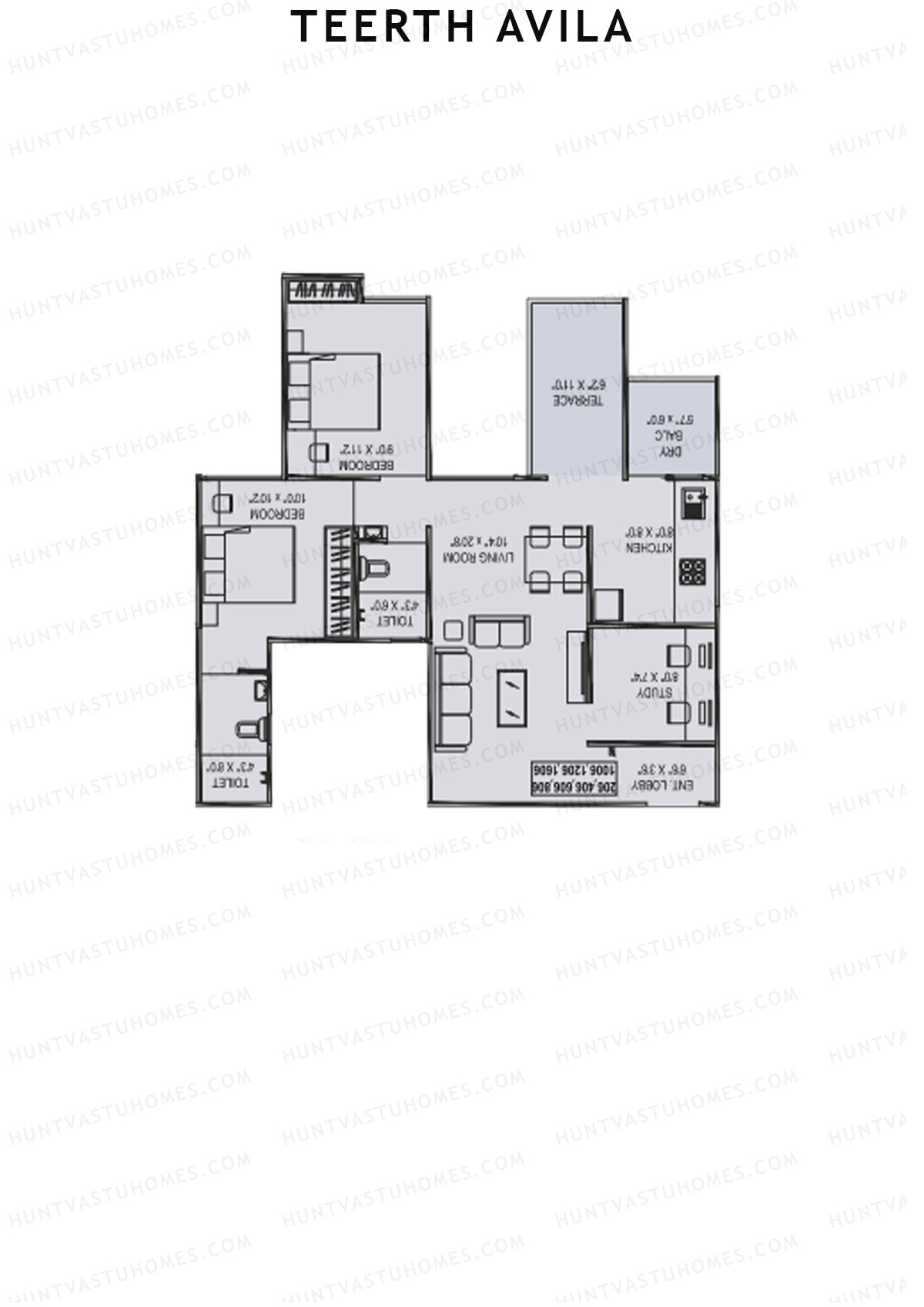Teerth Avila Tower B Unit 6 Floor Plan