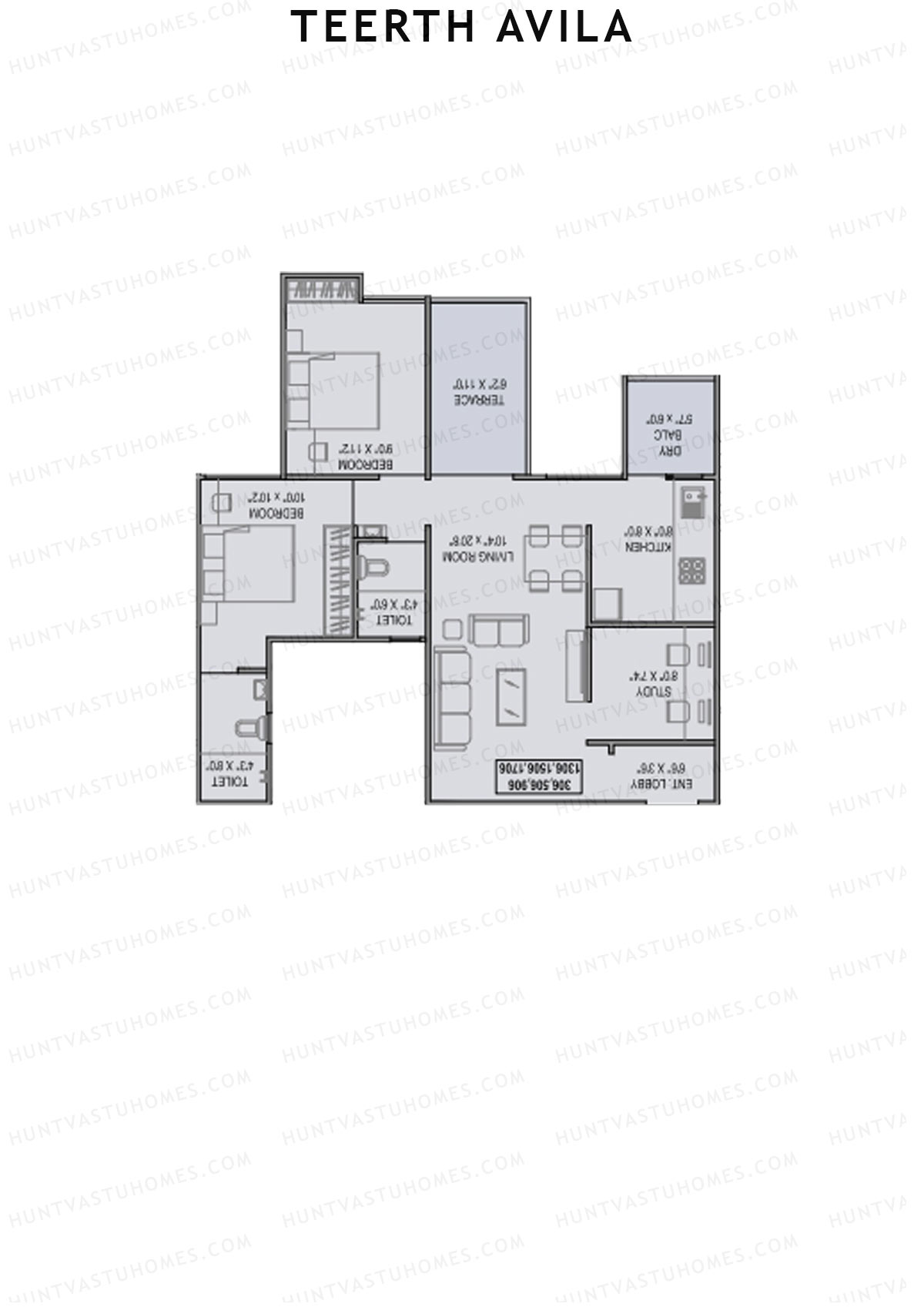 Teerth Avila Tower B Unit 6 Floor Plan