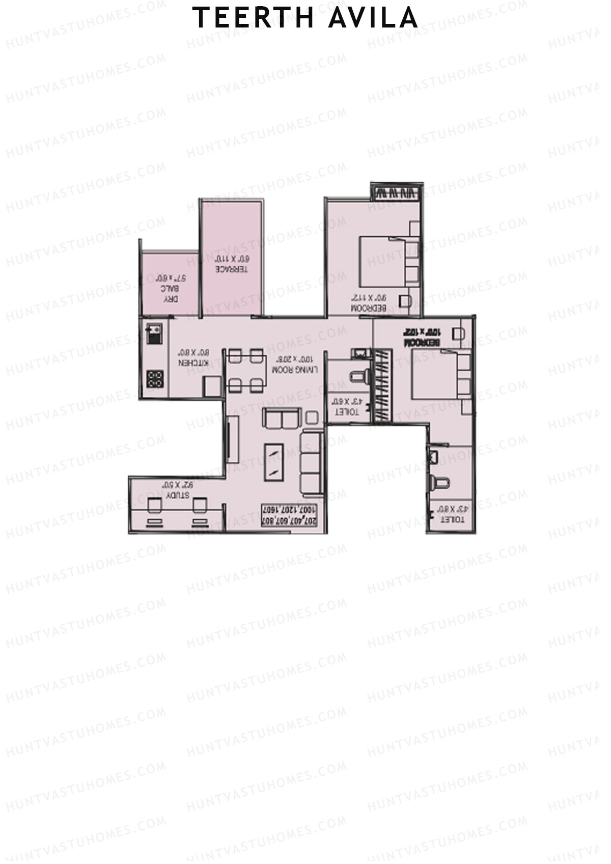 Teerth Avila Tower B Unit 7 Floor Plan