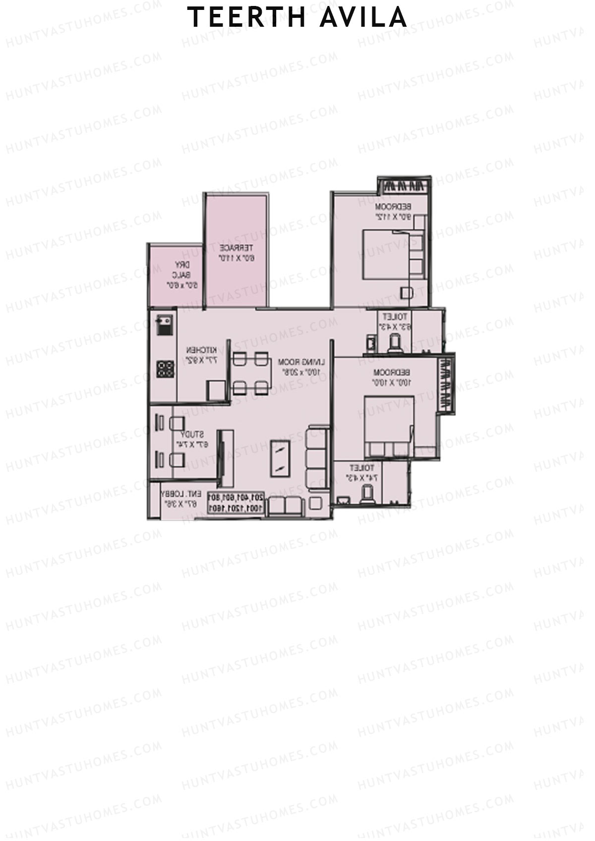 Teerth Avila Tower B Unit 8 Floor Plan