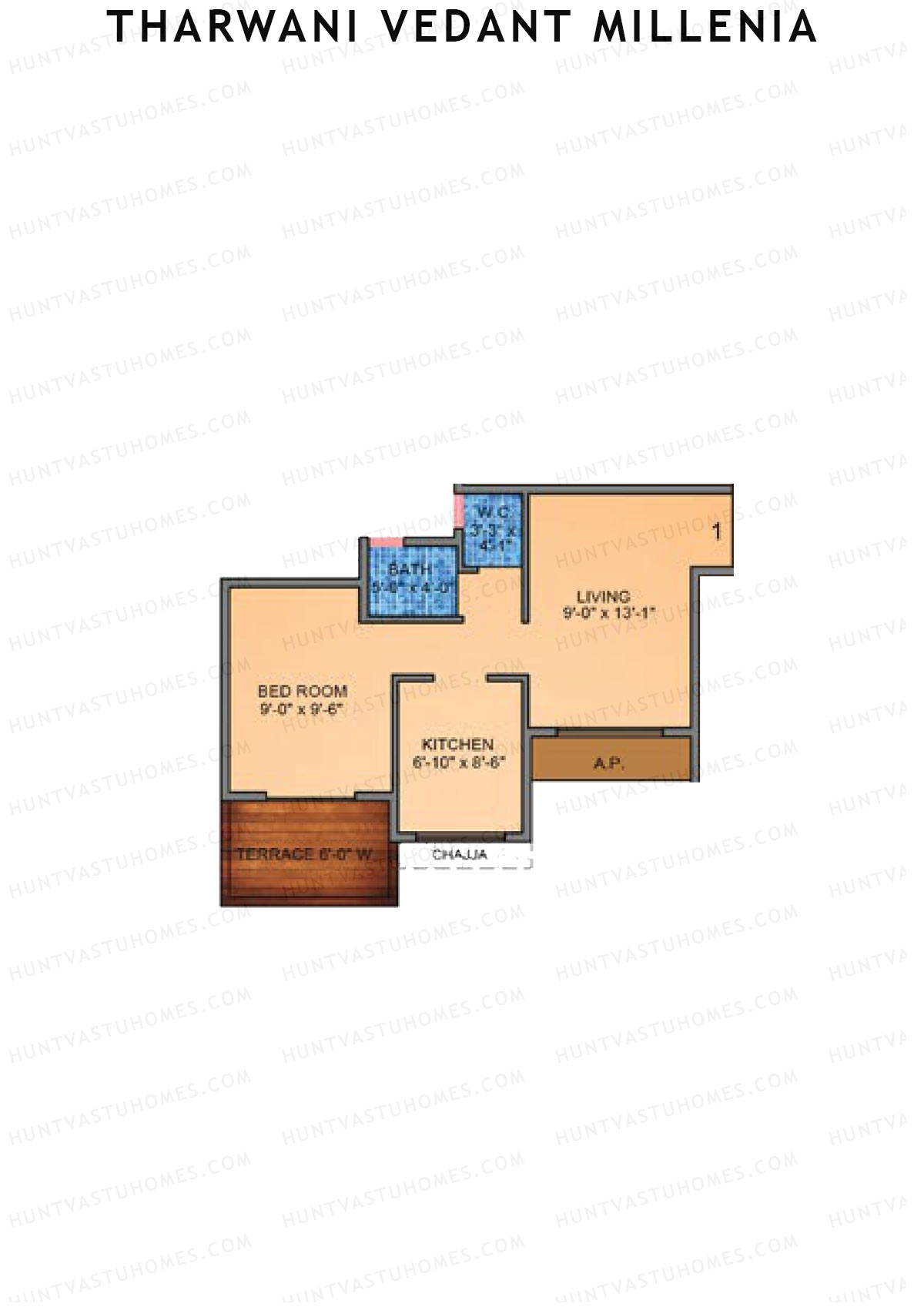 Tharwani Vedant Millenia Tower B Unit 1 Floor Plan