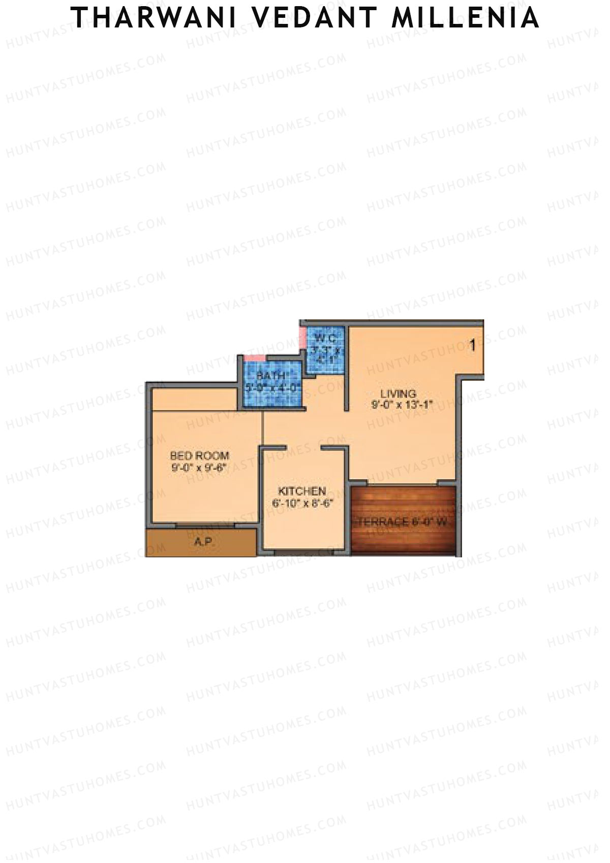 Tharwani Vedant Millenia Tower B Unit 1 Floor Plan