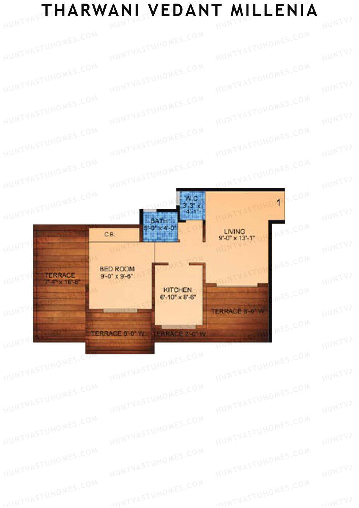Tharwani Vedant Millenia Tower B Unit 1 Floor Plan