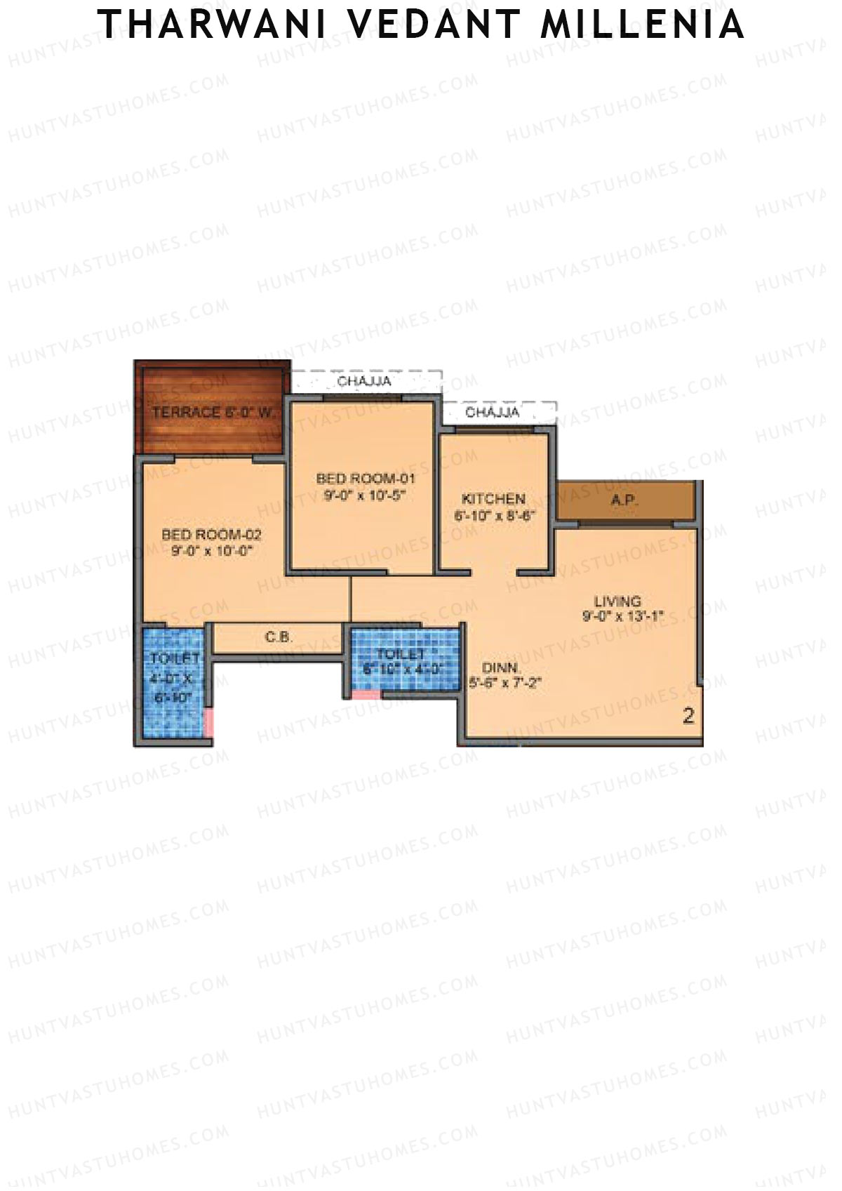 Tharwani Vedant Millenia Tower B Unit 2 Floor Plan