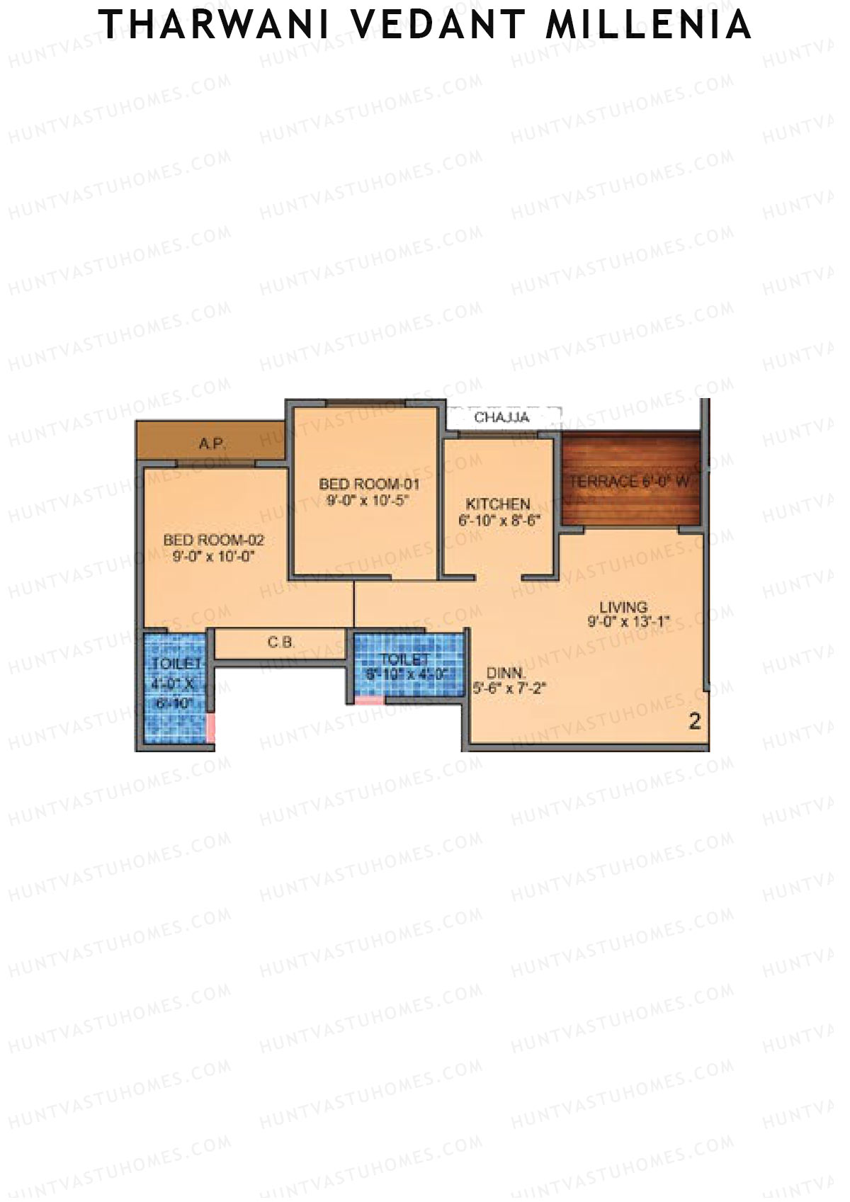 Tharwani Vedant Millenia Tower B Unit 2 Floor Plan