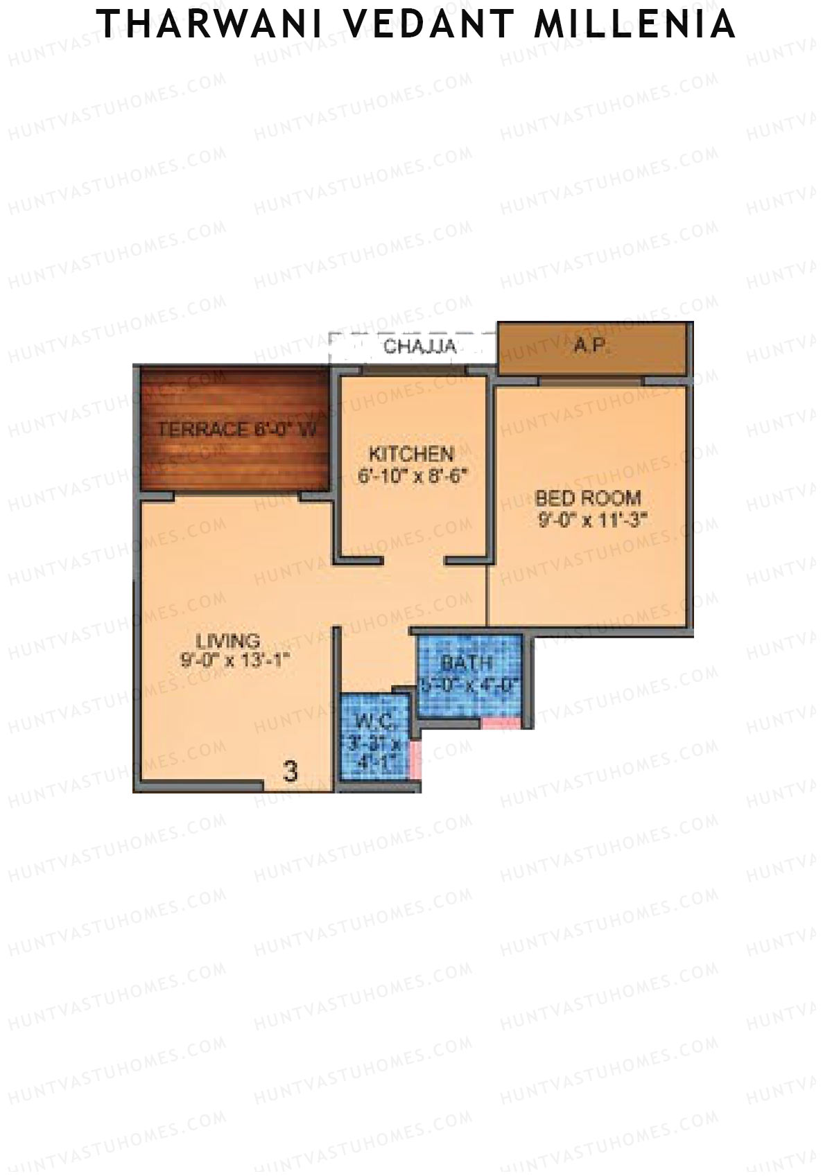 Tharwani Vedant Millenia Tower B Unit 3 Floor Plan