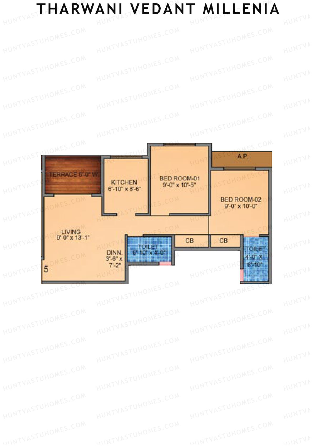 Tharwani Vedant Millenia Tower B Unit 5 Floor Plan