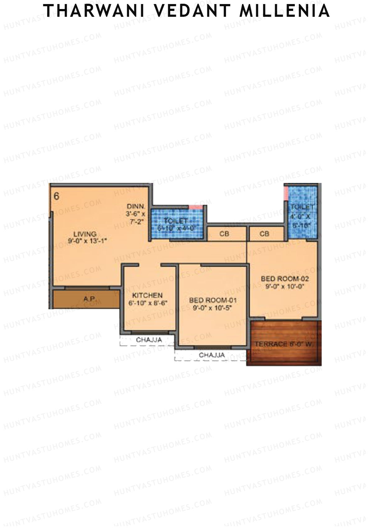 Tharwani Vedant Millenia Tower B Unit 6 Floor Plan