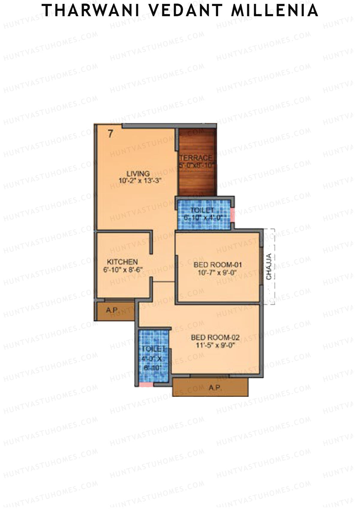 Tharwani Vedant Millenia Tower B Unit 7 Floor Plan